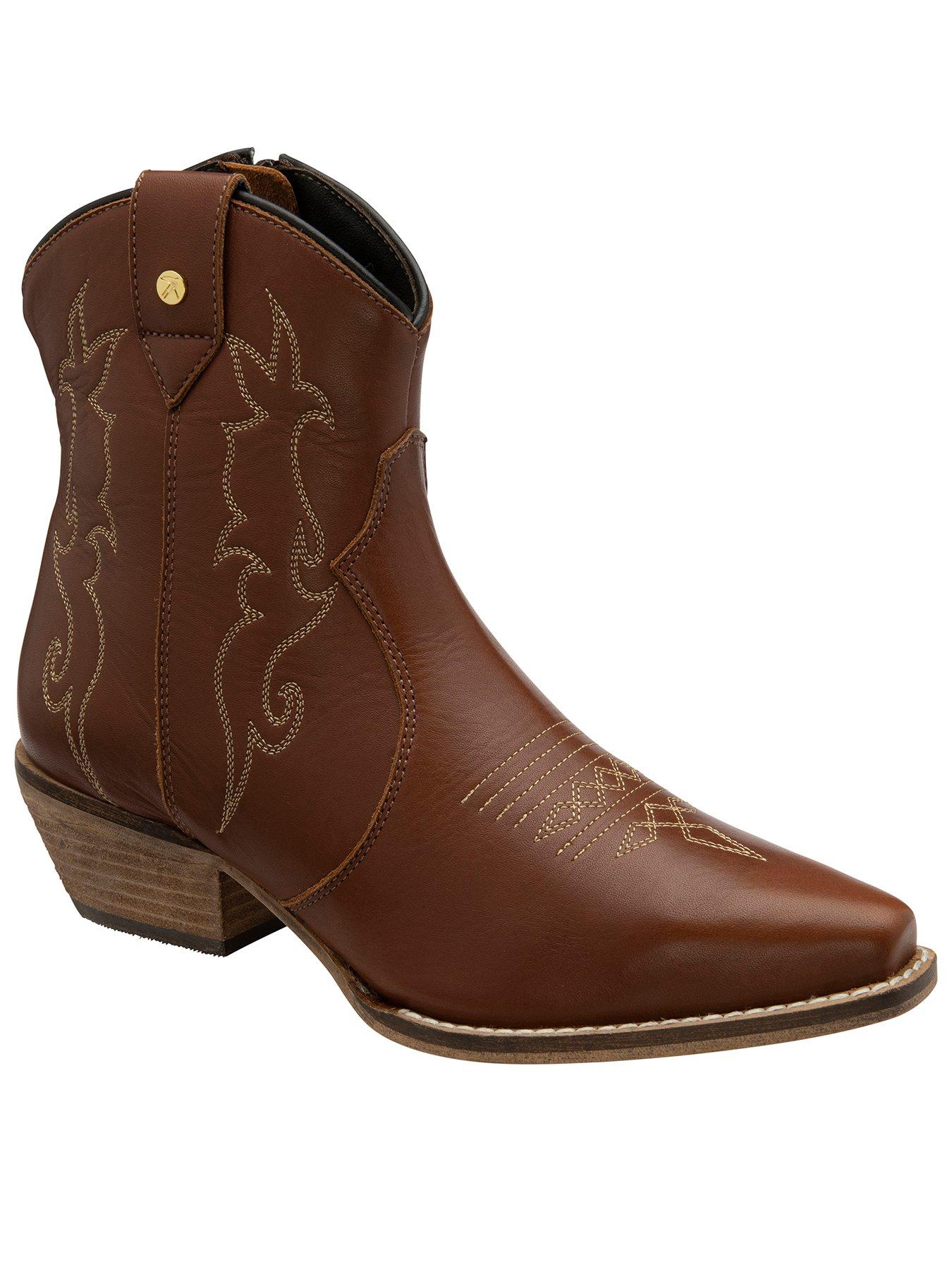 Ravel Hayton Leather Cowboy Ankle Boot - Tan