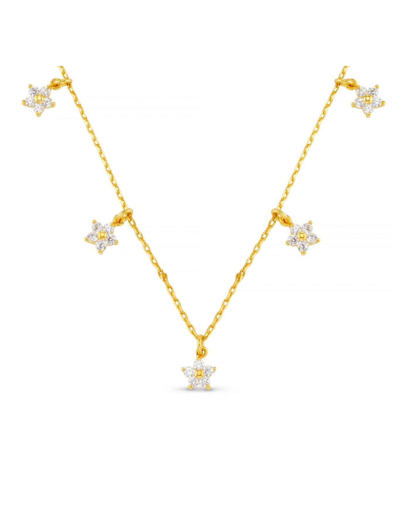 stillFront image of orelia-crystal-flower-multi-drop-necklace