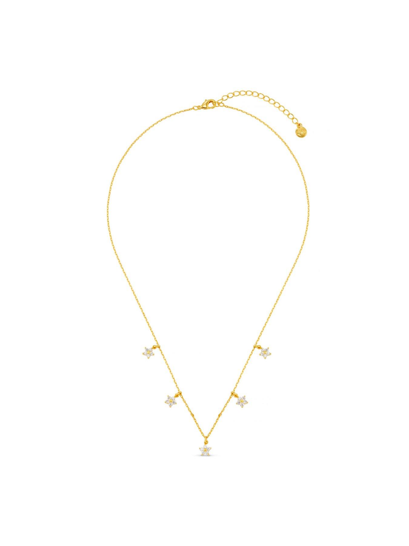  image of orelia-crystal-flower-multi-drop-necklace