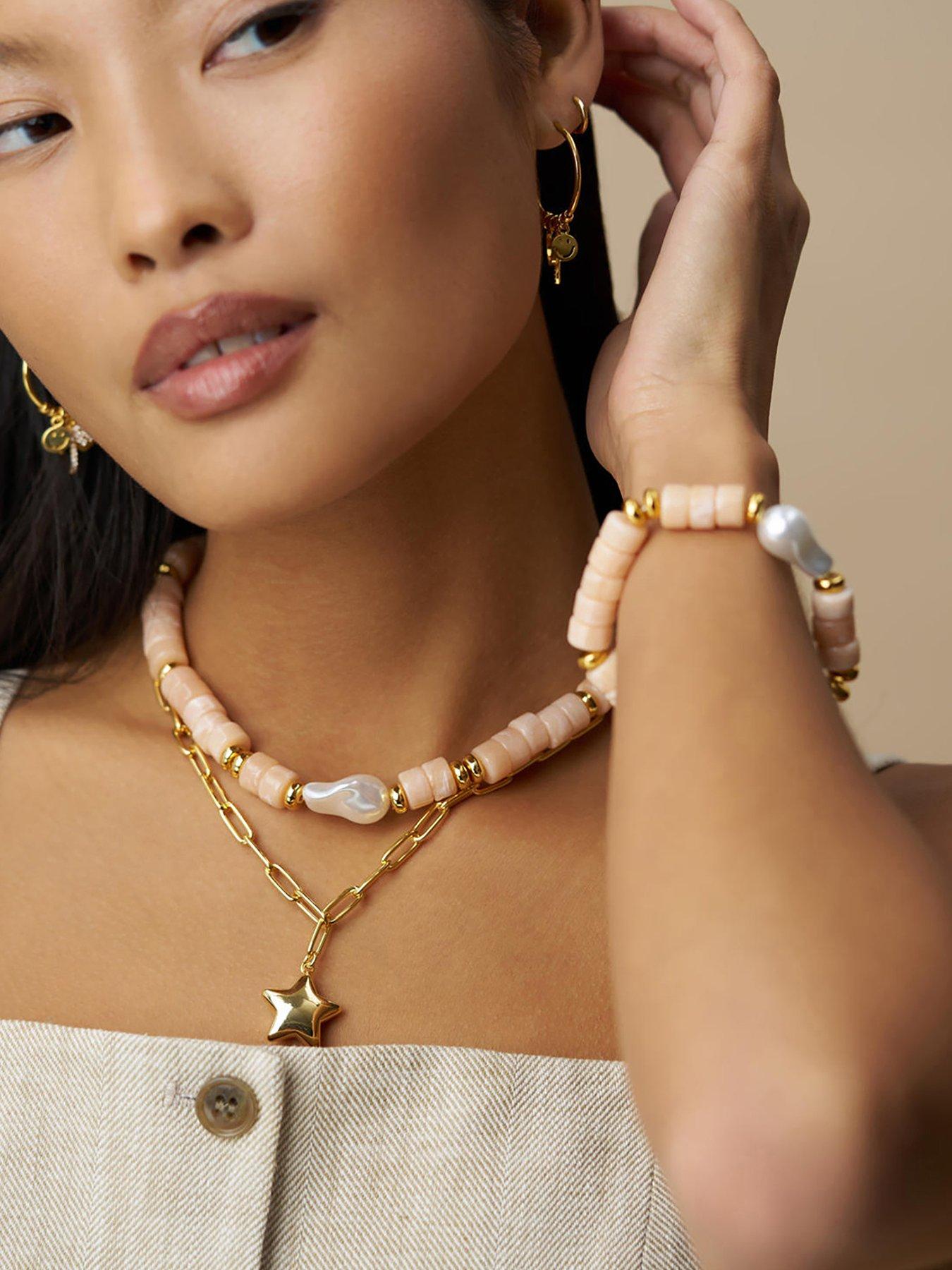 front image of orelia-statement-pearl-bead-necklace