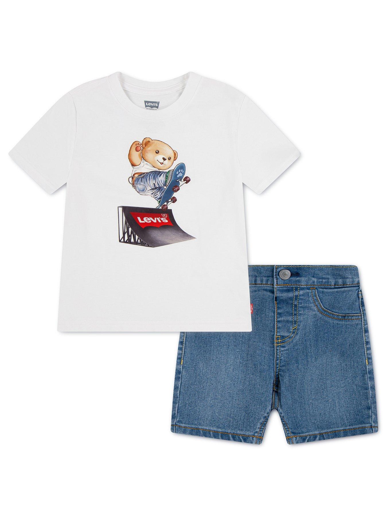 Levi's Baby Boys Skater Short Sleeve T-Shirt And Short Set - White
