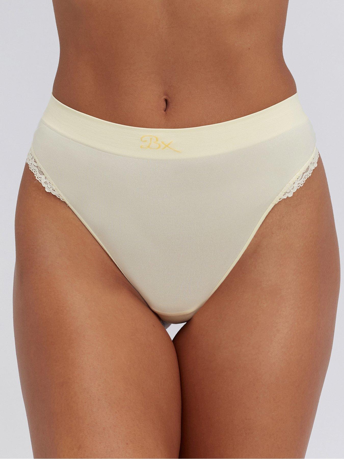 Image 4 of 4 of Boux Avenue Lace Seamless Thong - Yellow