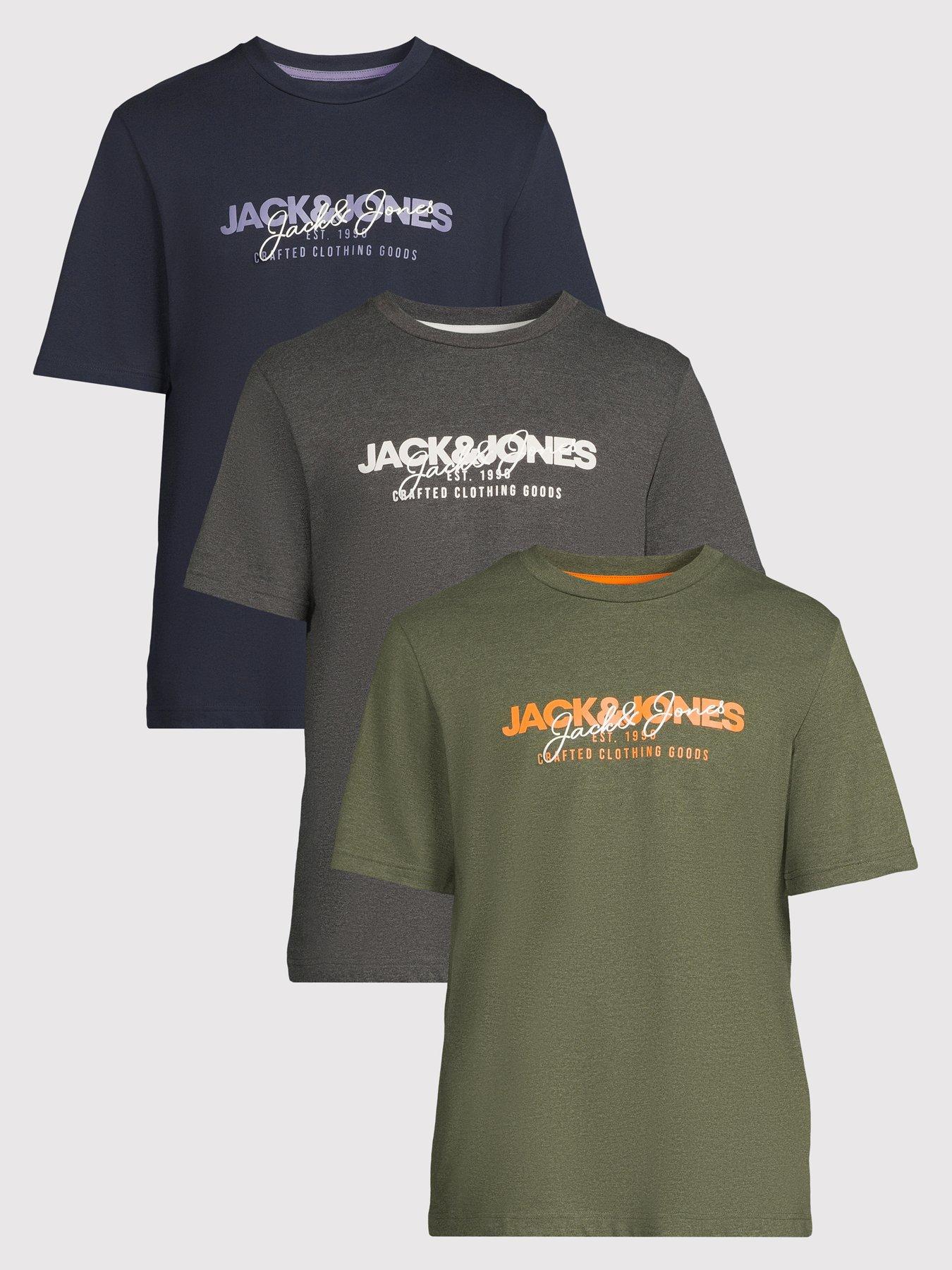 Jack & Jones Crew Neck T-Shirt 3Pk - Multi
