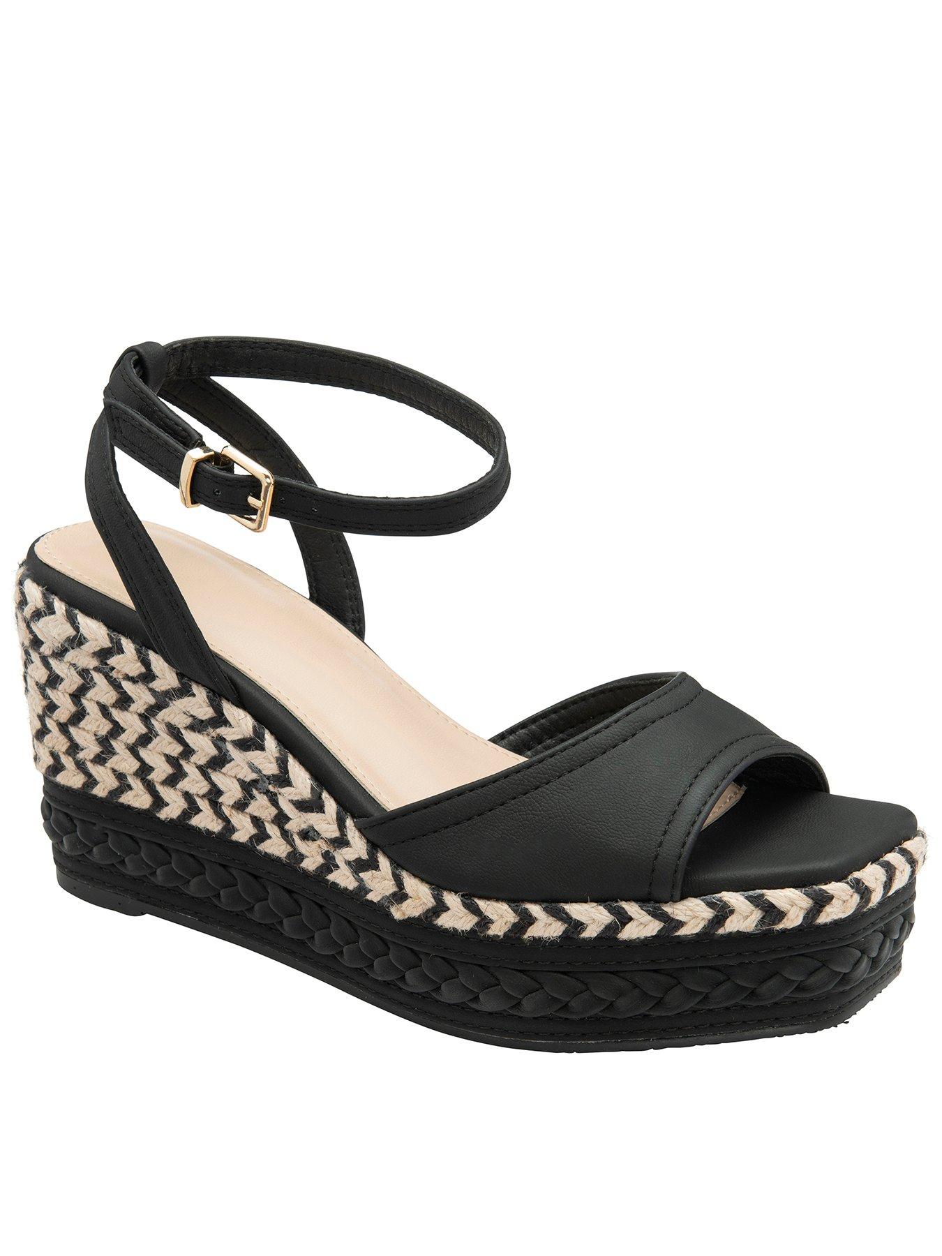 Image 1 of 4 of Ravel Canning Weave Wedge Sandal - Black