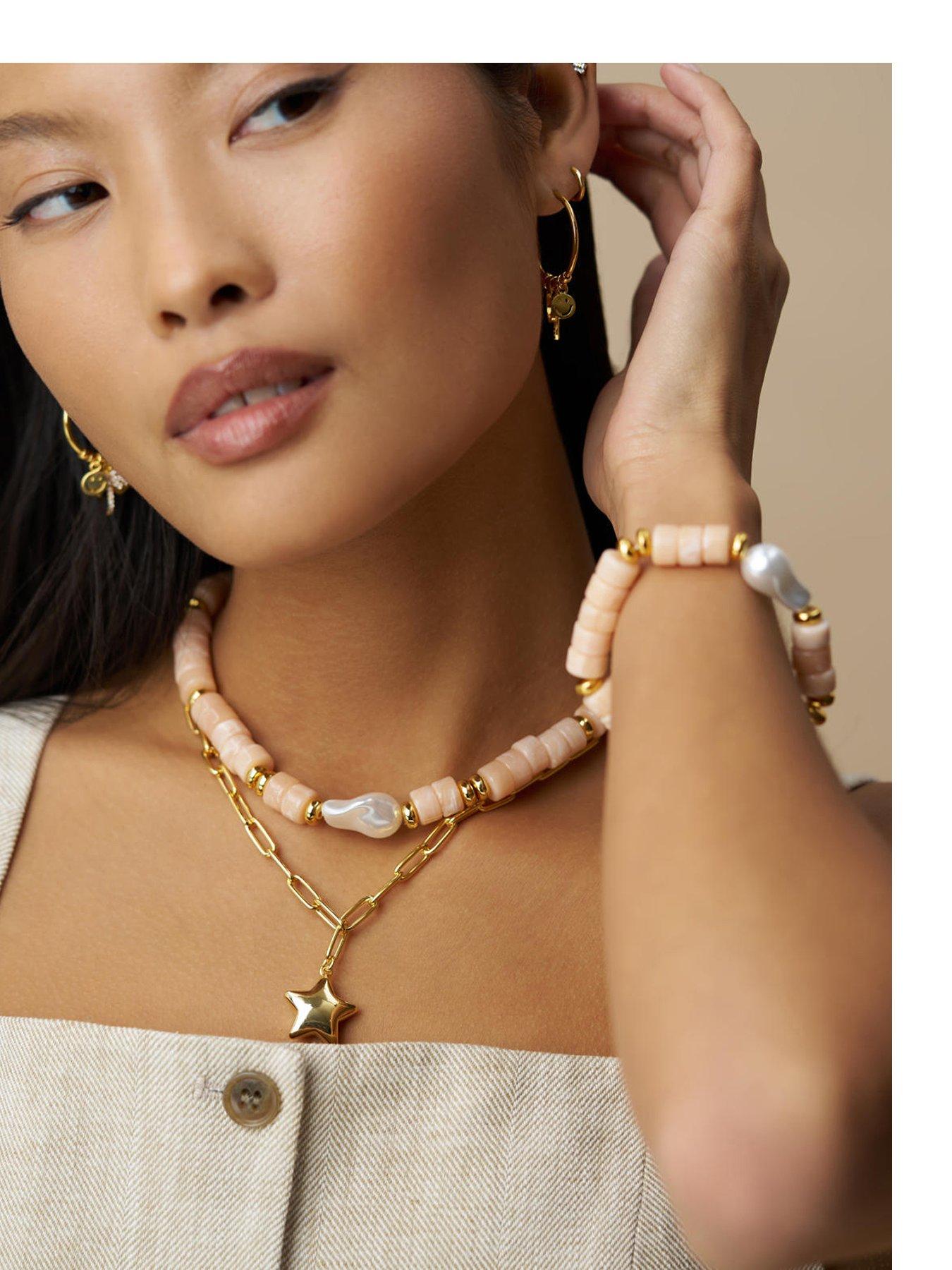front image of orelia-statement-pearl-bead-bracelet