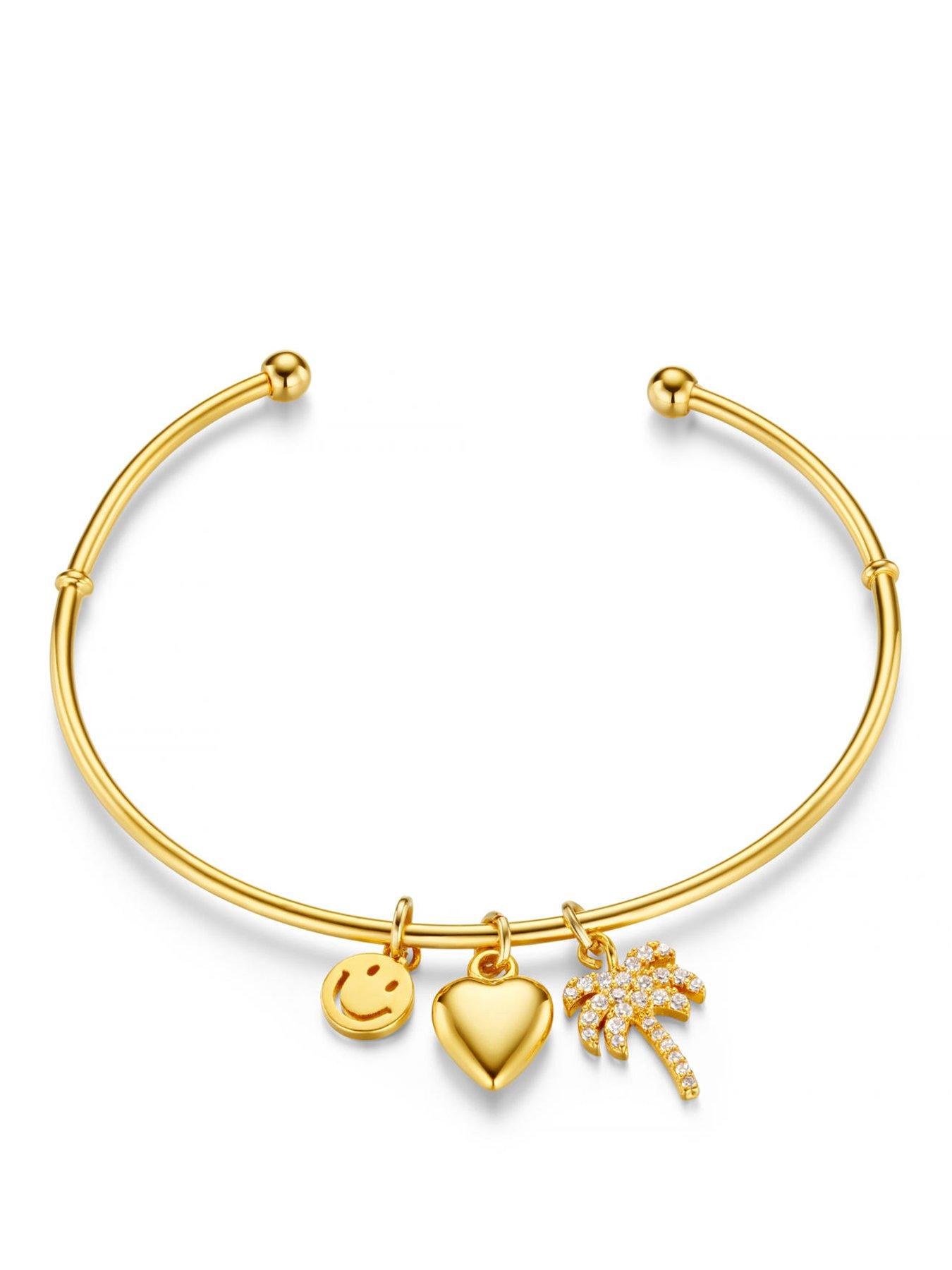Orelia Eclectic Mixed Charm Open Bangle