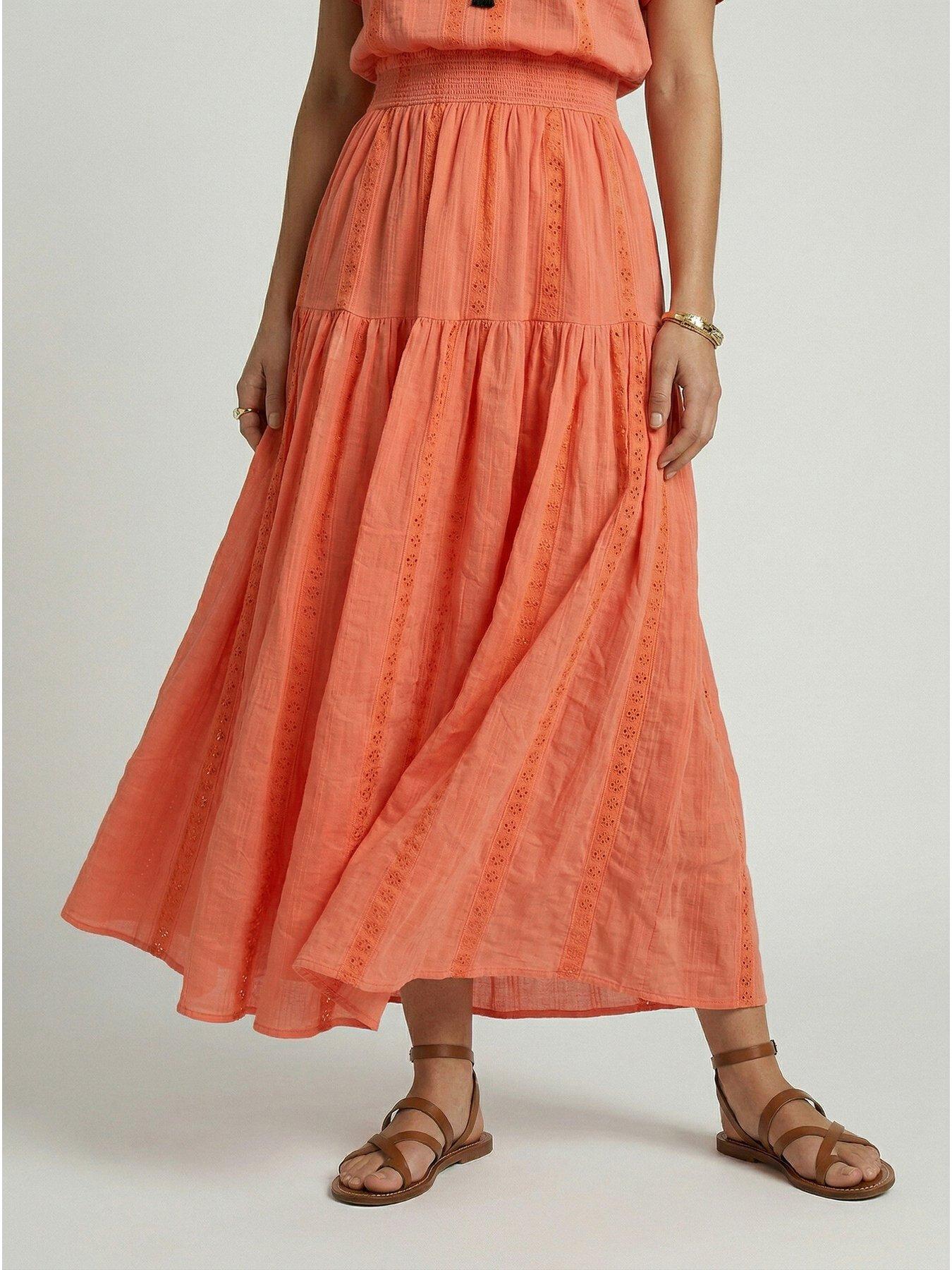 Image 4 of 4 of Raffya Candice Flutter Sleeve Maxi Dress In Orange
