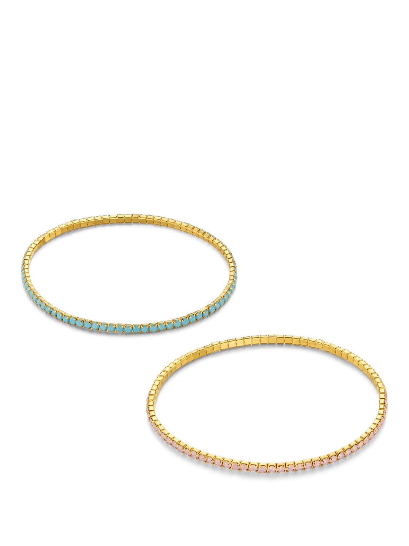 front image of orelia-fine-cupchain-stretch-bracelet-pack