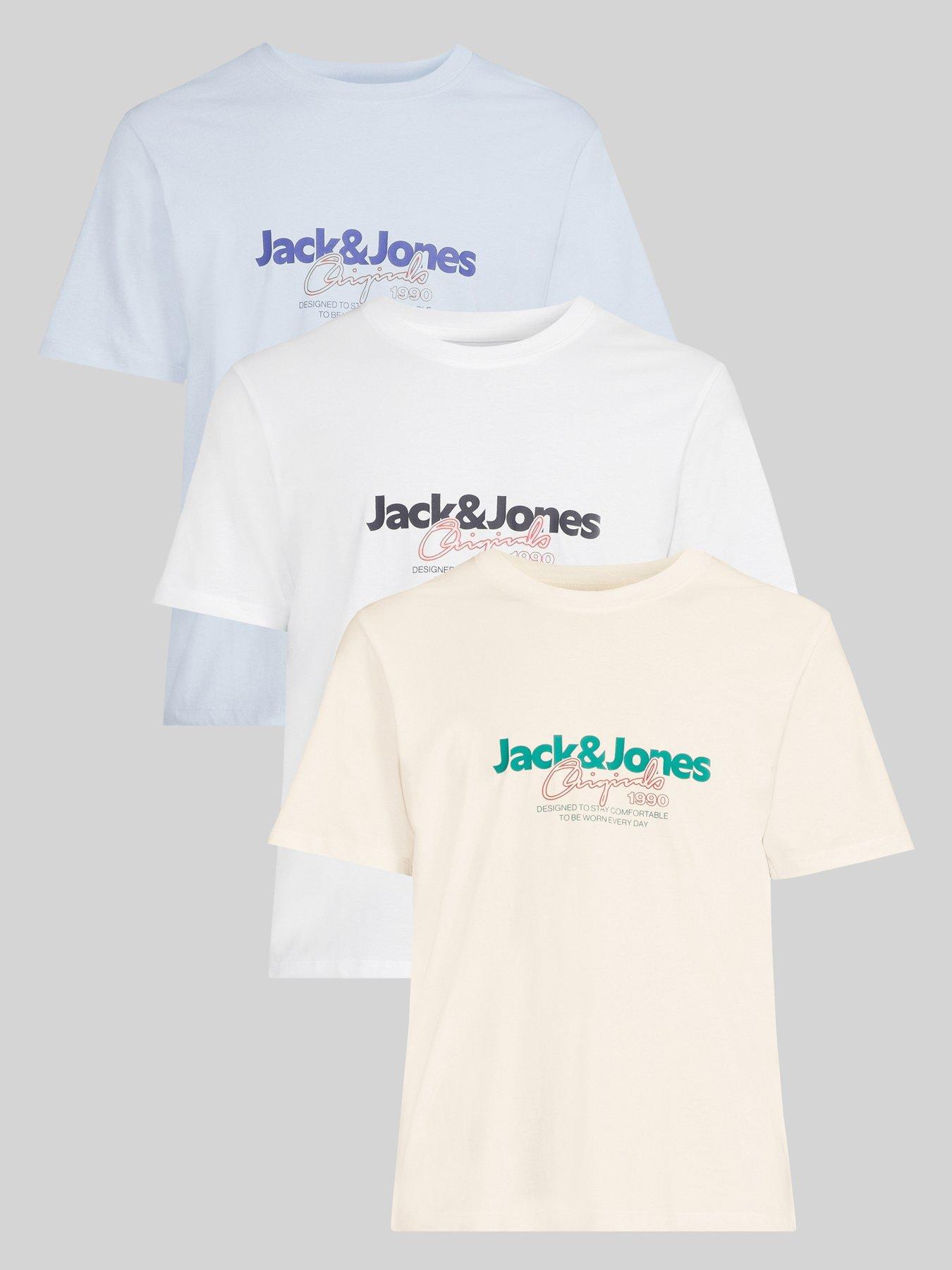 Jack & Jones Pack of 3 Crew Neck T-Shirt - White