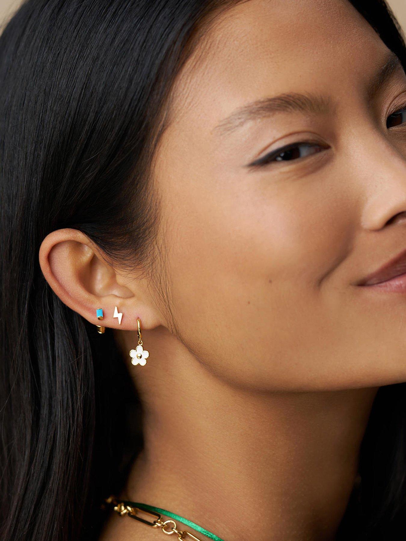 front image of orelia-eclectic-mixed-enamel-earring-pack