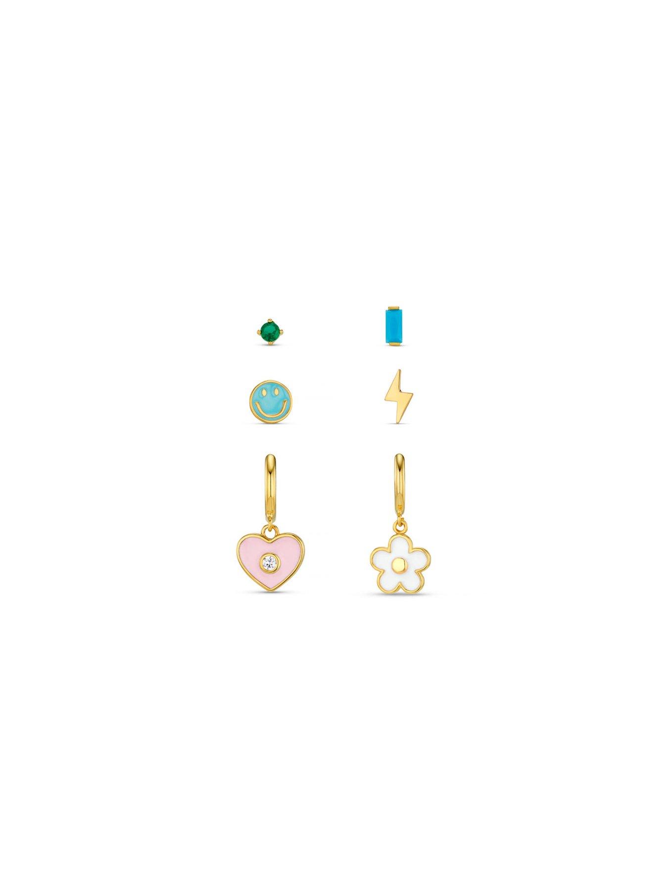 stillFront image of orelia-eclectic-mixed-enamel-earring-pack