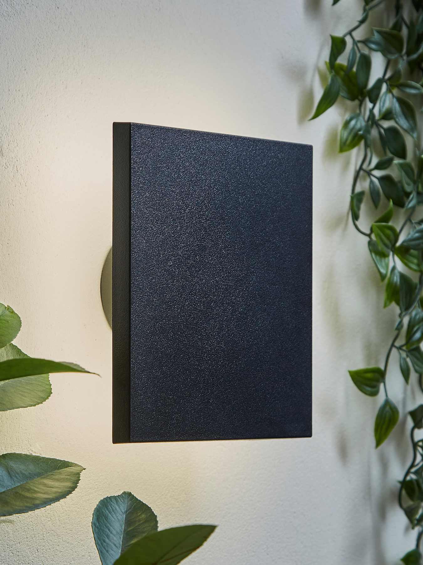 ValueLights Chad Matte Black Backlit Square IP65 Integrated LED Outdoor Wall Light