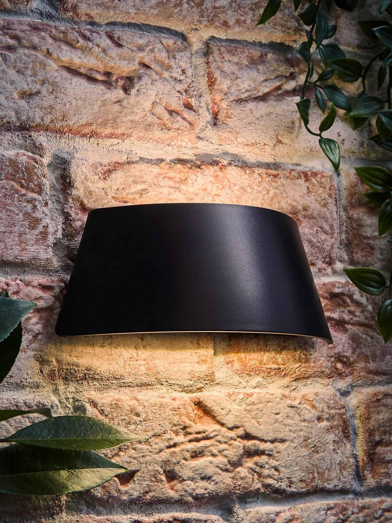 Image 3 of 6 of ValueLights John Matte Black Curved IP65 Integrated LED Up/Down Outdoor Wall Light