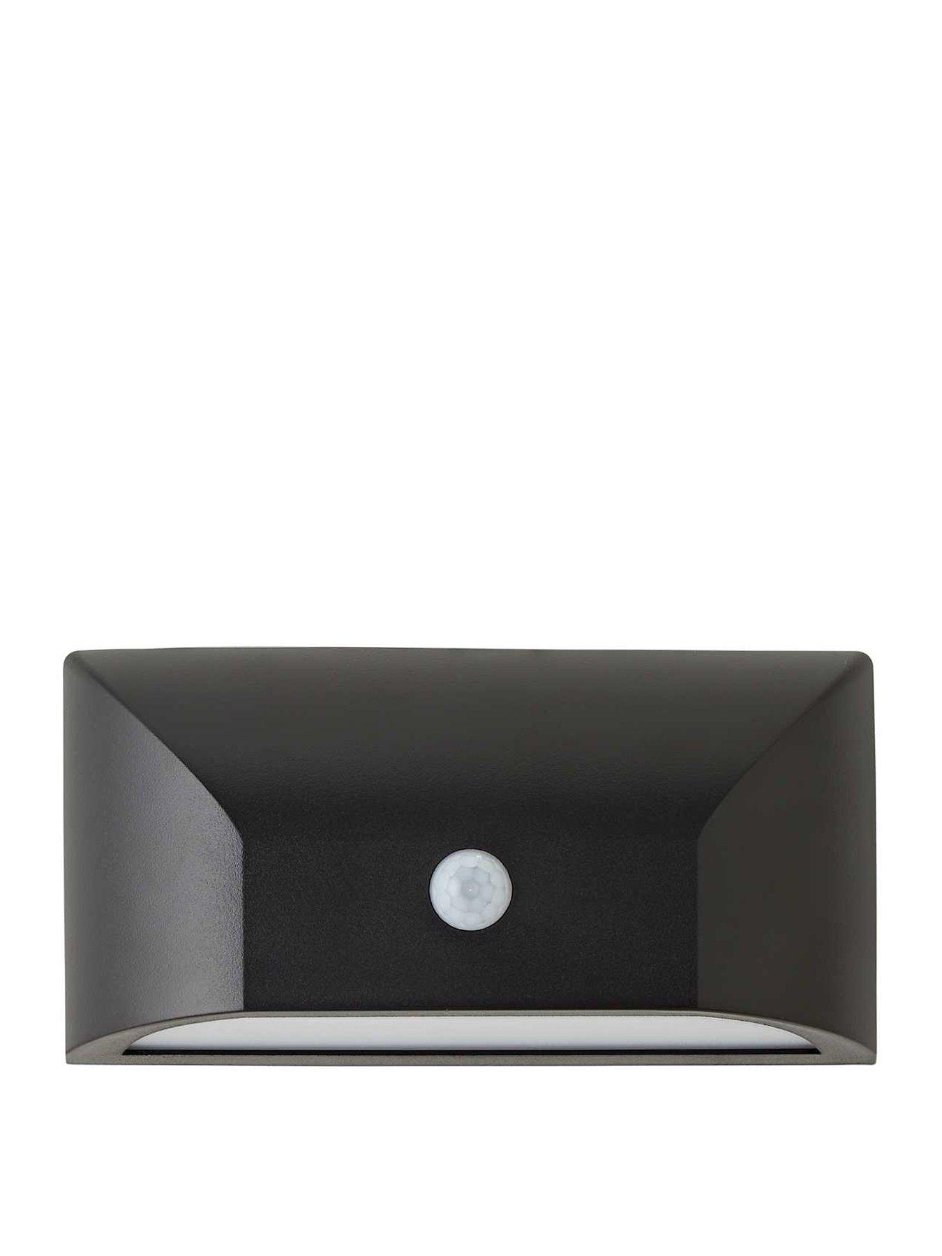 Image 2 of 6 of ValueLights Owen Black Downlight IP65 Integrated LED PIR Motion Sensor Outdoor Wall Light