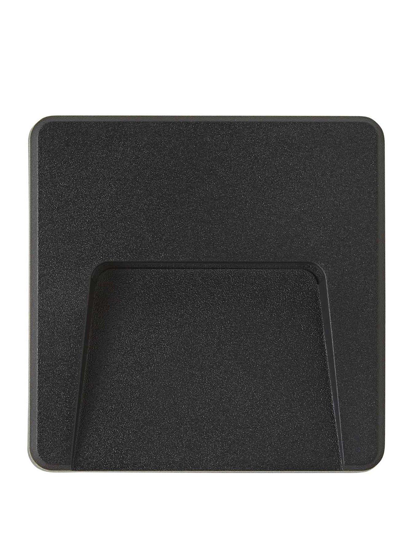  image of valuelights-sam-black-square-ip65-integrated-led-outdoor-wall-light