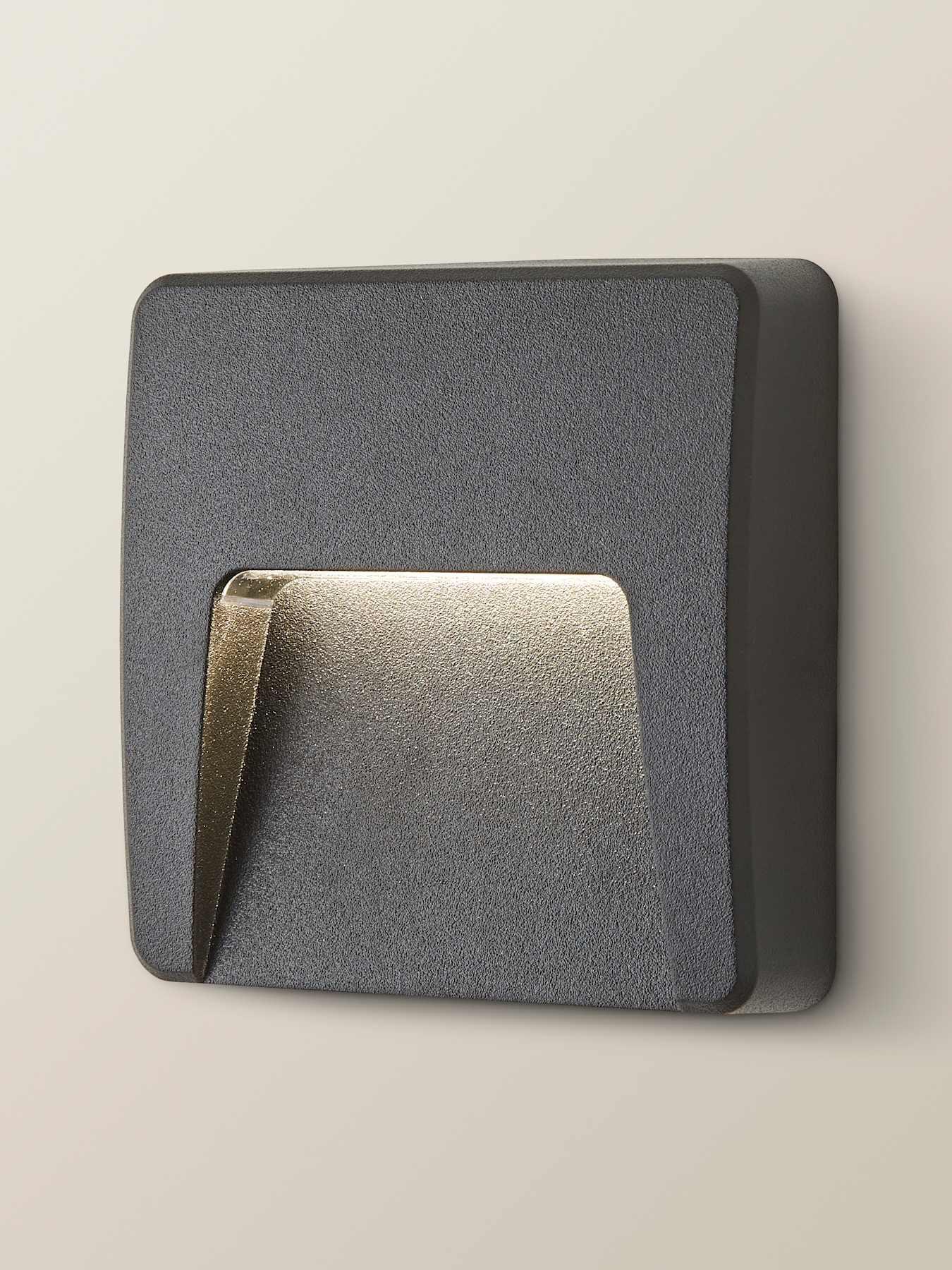  image of valuelights-sam-black-square-ip65-integrated-led-outdoor-wall-light