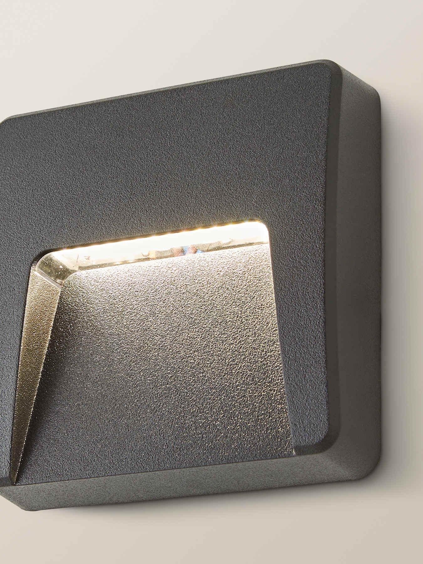  image of valuelights-sam-black-square-ip65-integrated-led-outdoor-wall-light
