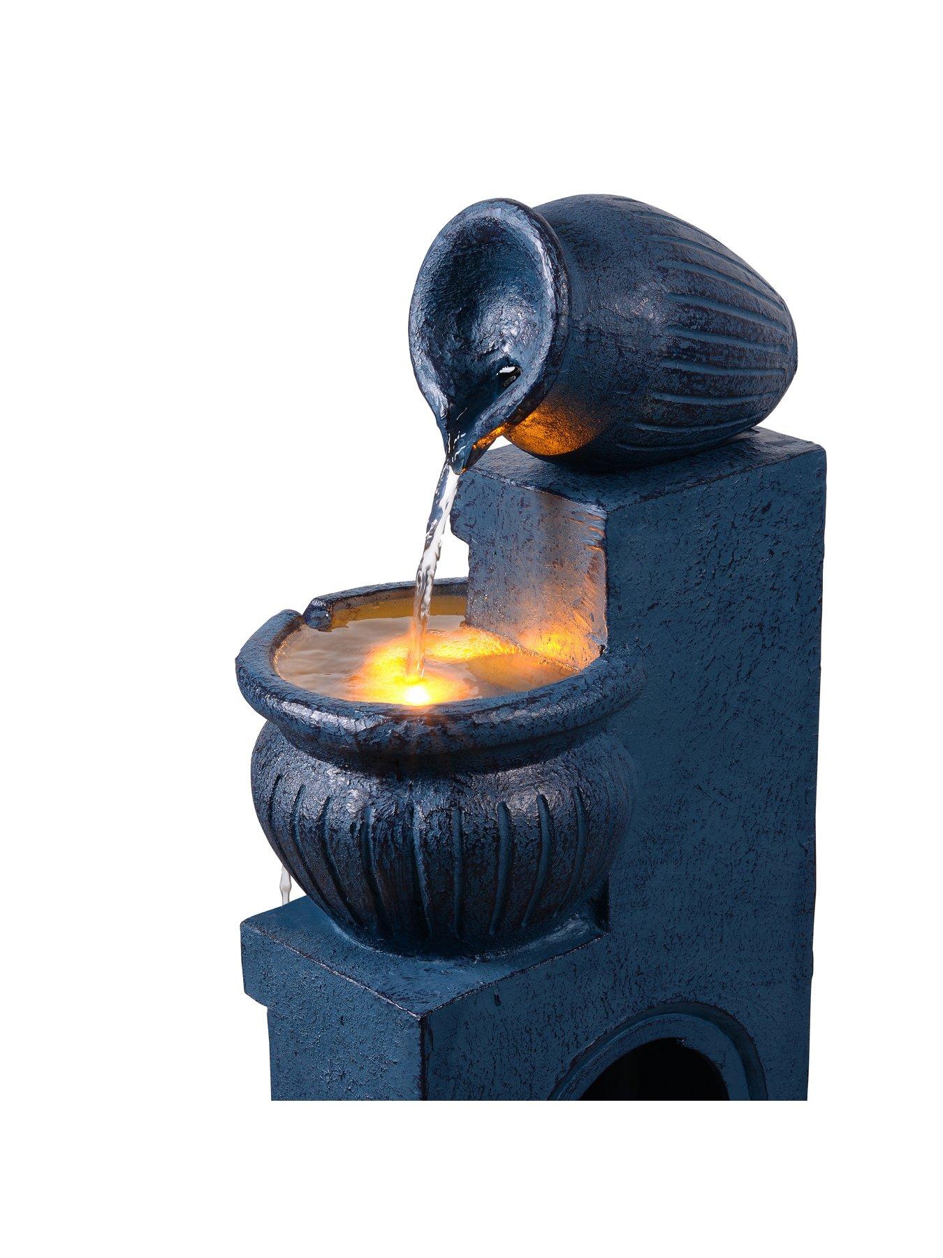 Image 5 of 7 of Teamson Home 28.5 Four-Tier Vertical Texture Cascading Bowl Fountain