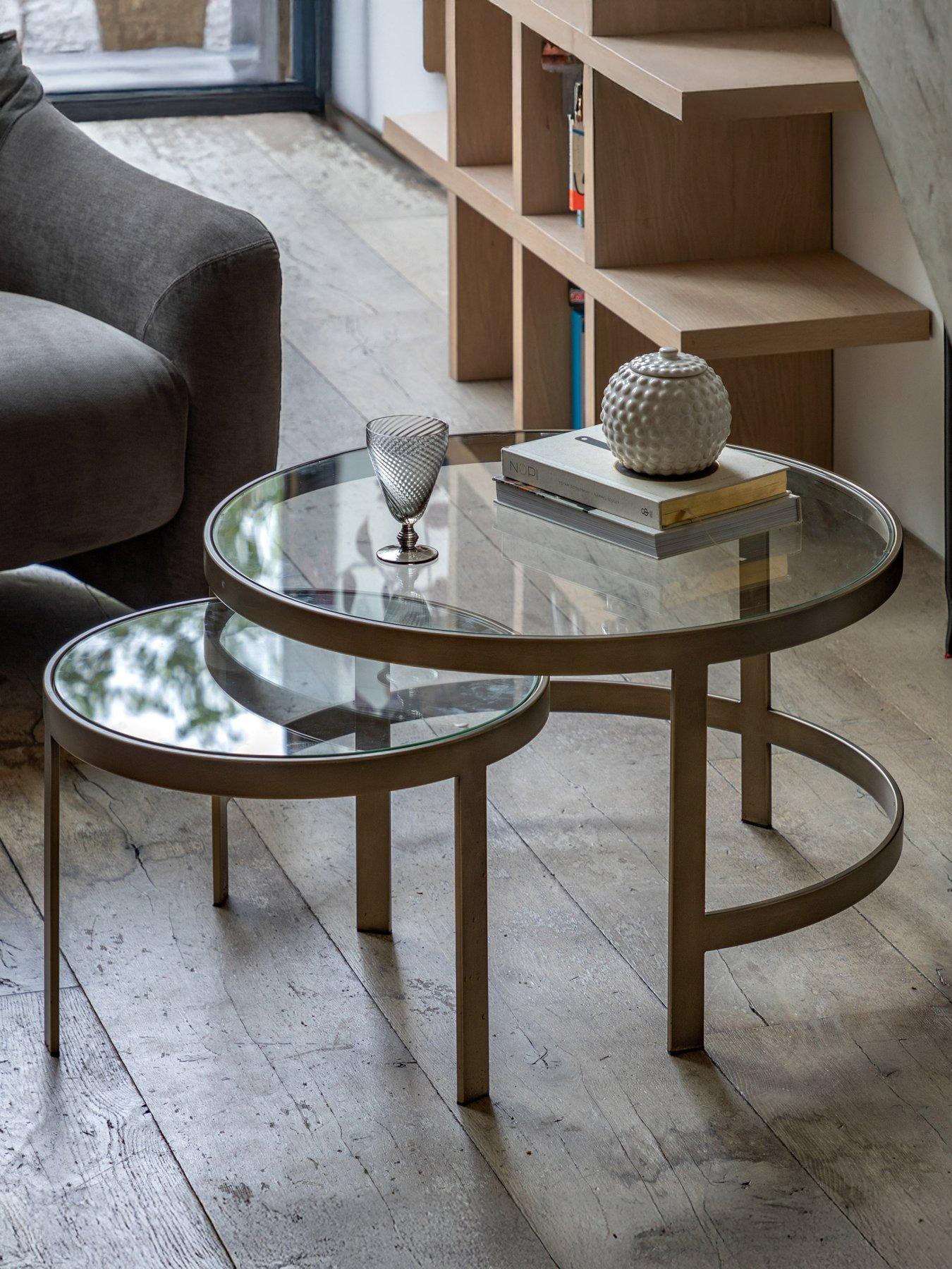 Gallery Direct Monti Nest Of 2 Glass Top Tables - Bronze