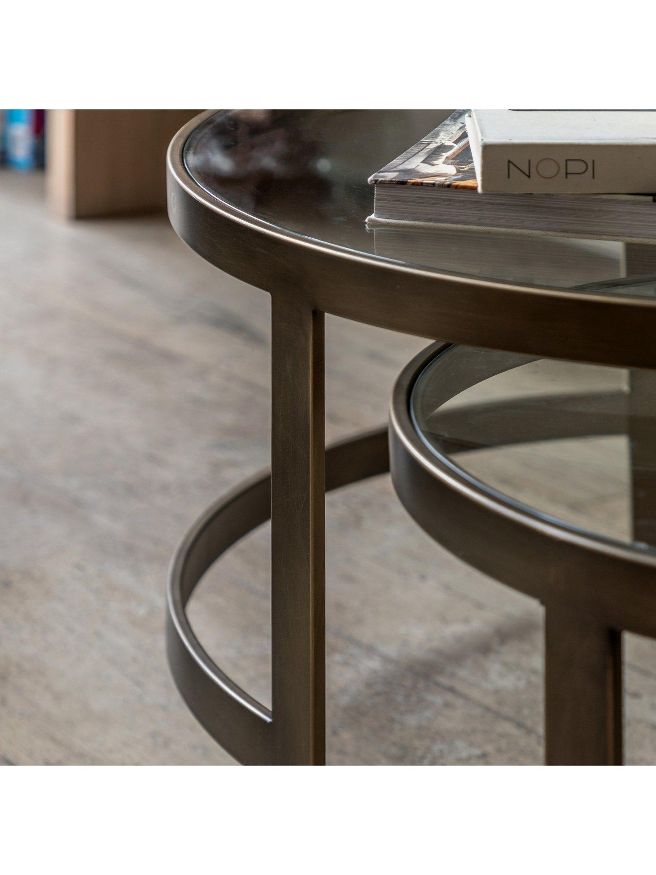 Image 4 of 6 of Gallery Direct Monti Nest Of 2 Glass Top&nbsp;Tables - Bronze