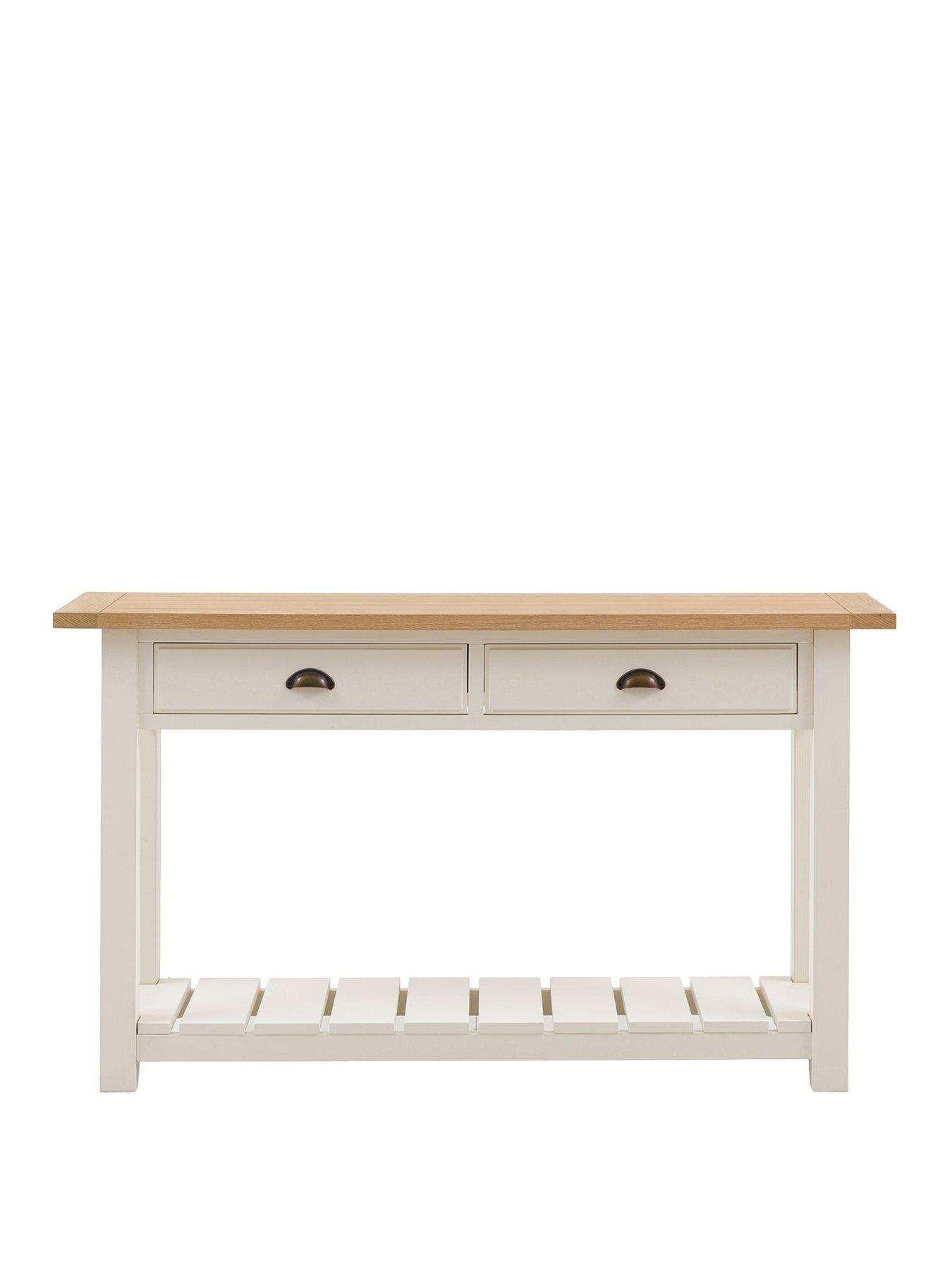 front image of gallery-direct-eton-2-drawer-console-white
