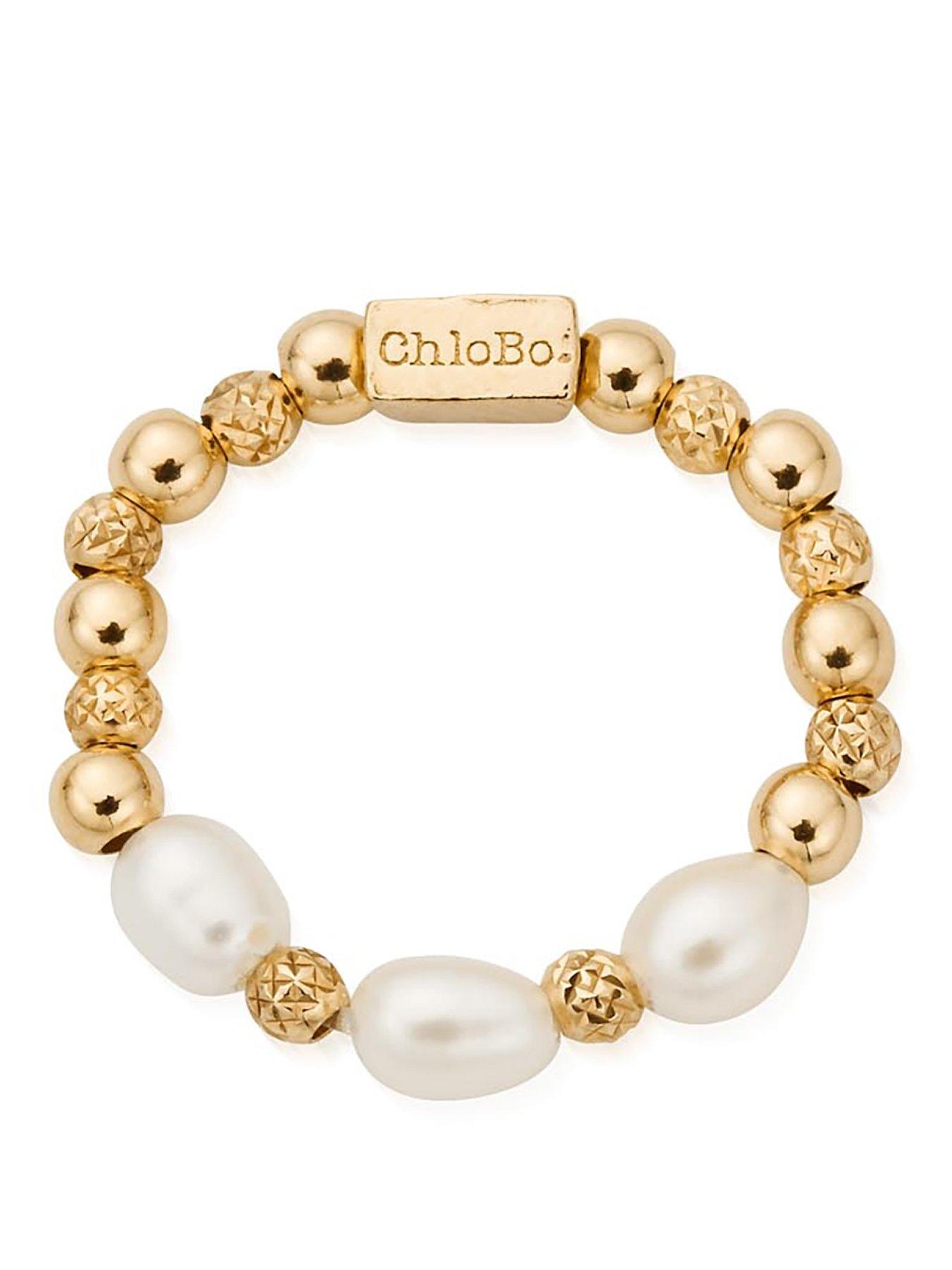 Image 1 of 1 of ChloBo Gold triple sparkle pearl ring