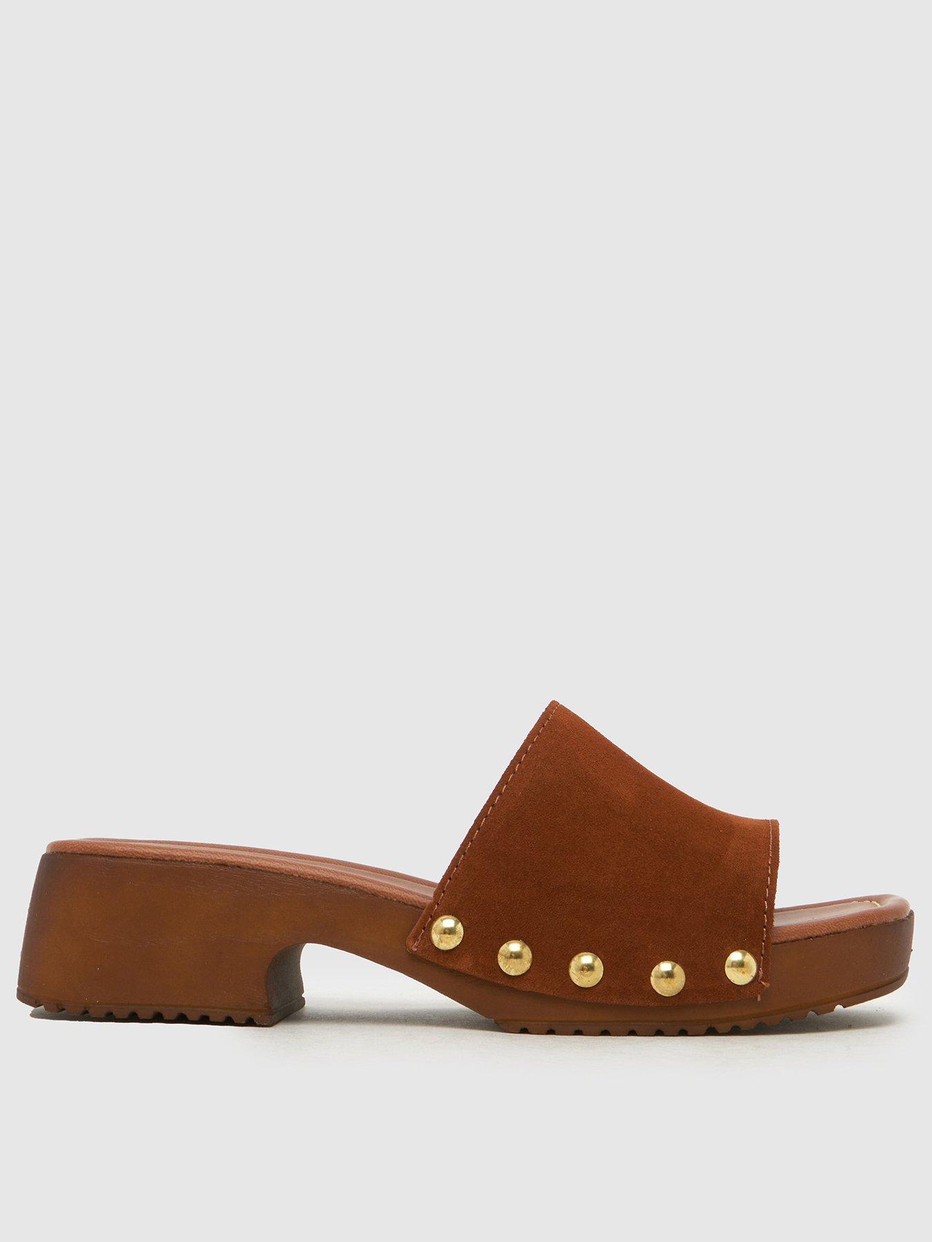 Schuh Verity Suede Clog Sandal - Brown