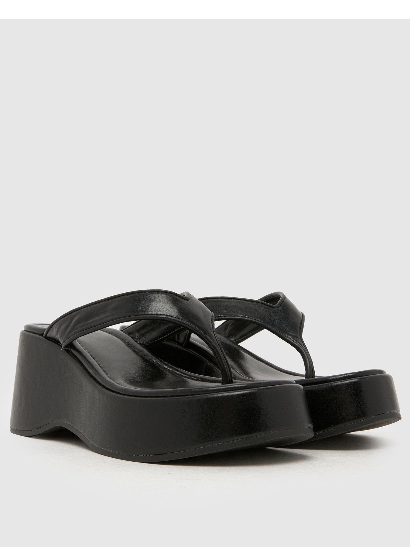  image of schuh-tonio-chunky-toe-post-sandal-black