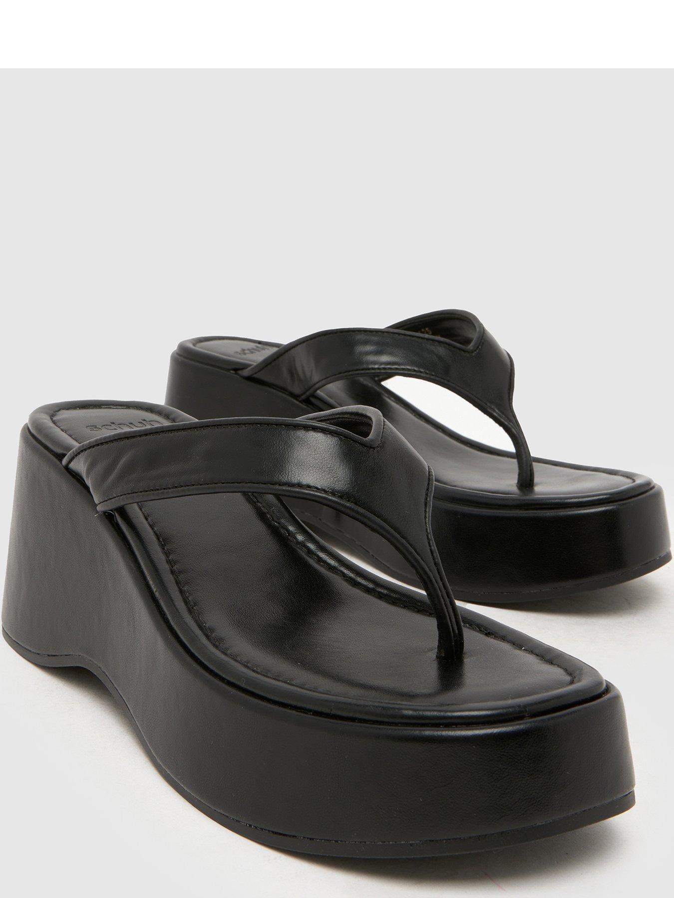  image of schuh-tonio-chunky-toe-post-sandal-black