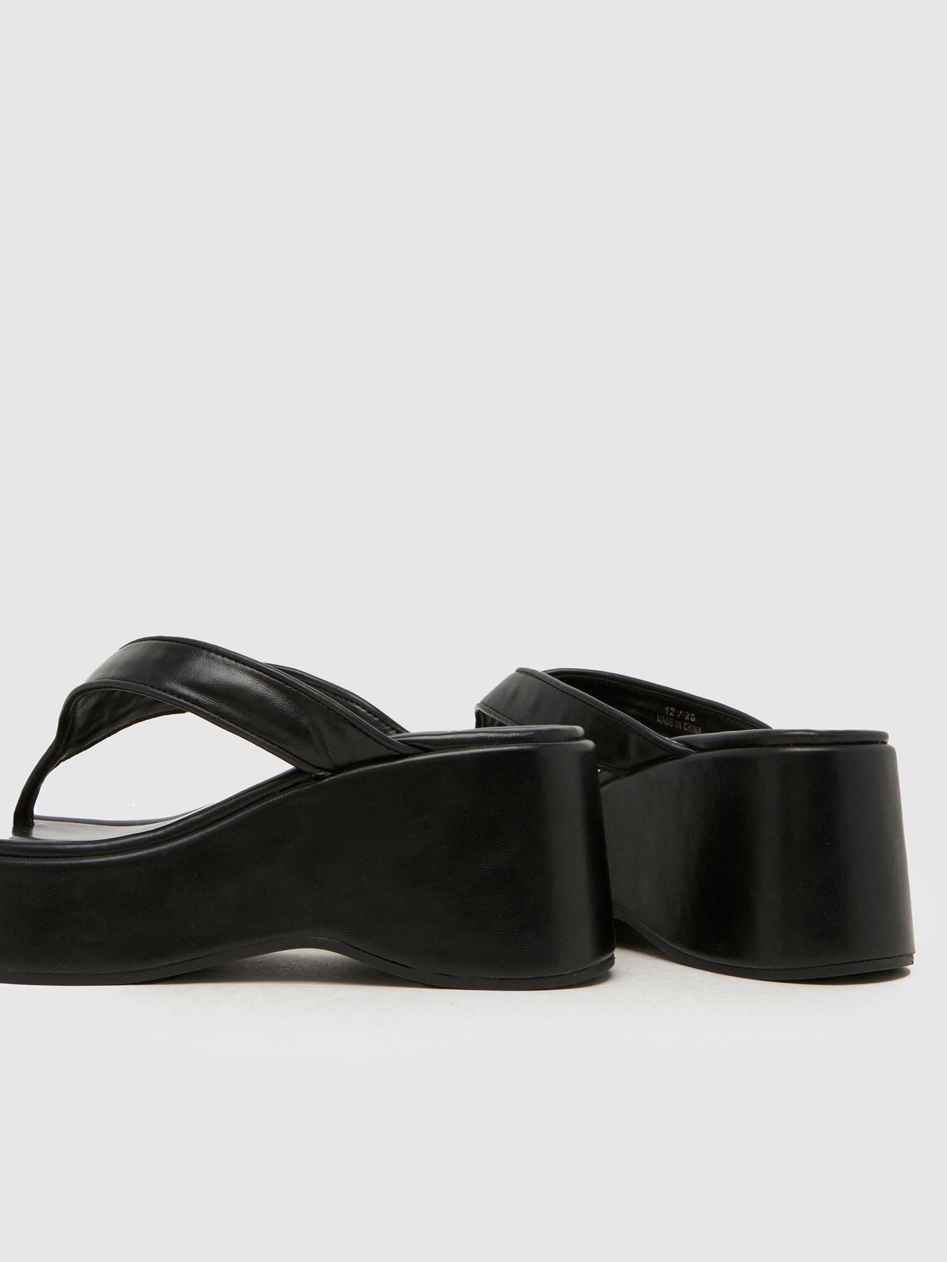  image of schuh-tonio-chunky-toe-post-sandal-black