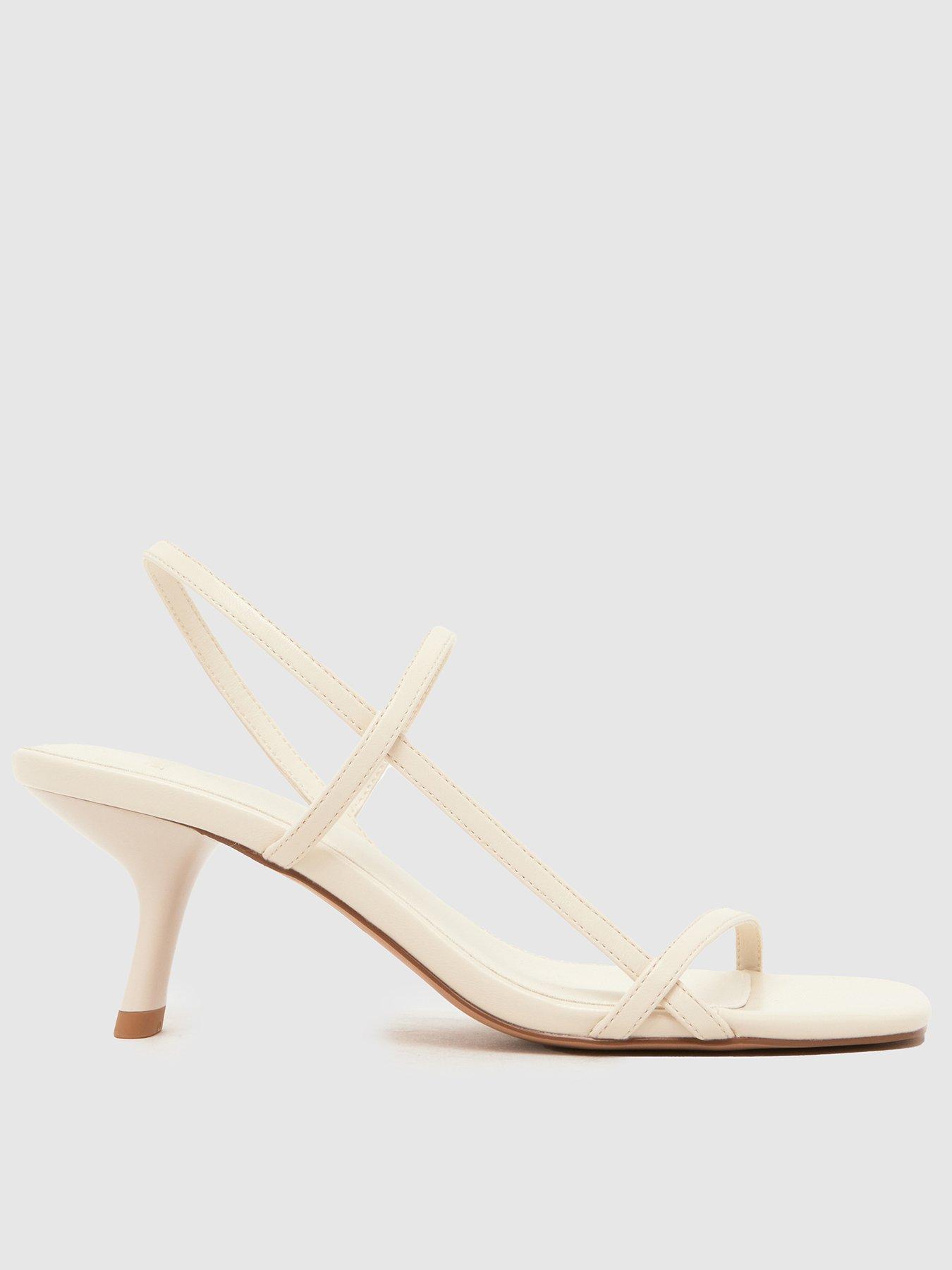 Schuh Sav Strappy Kitten Heel Sandal - Off White