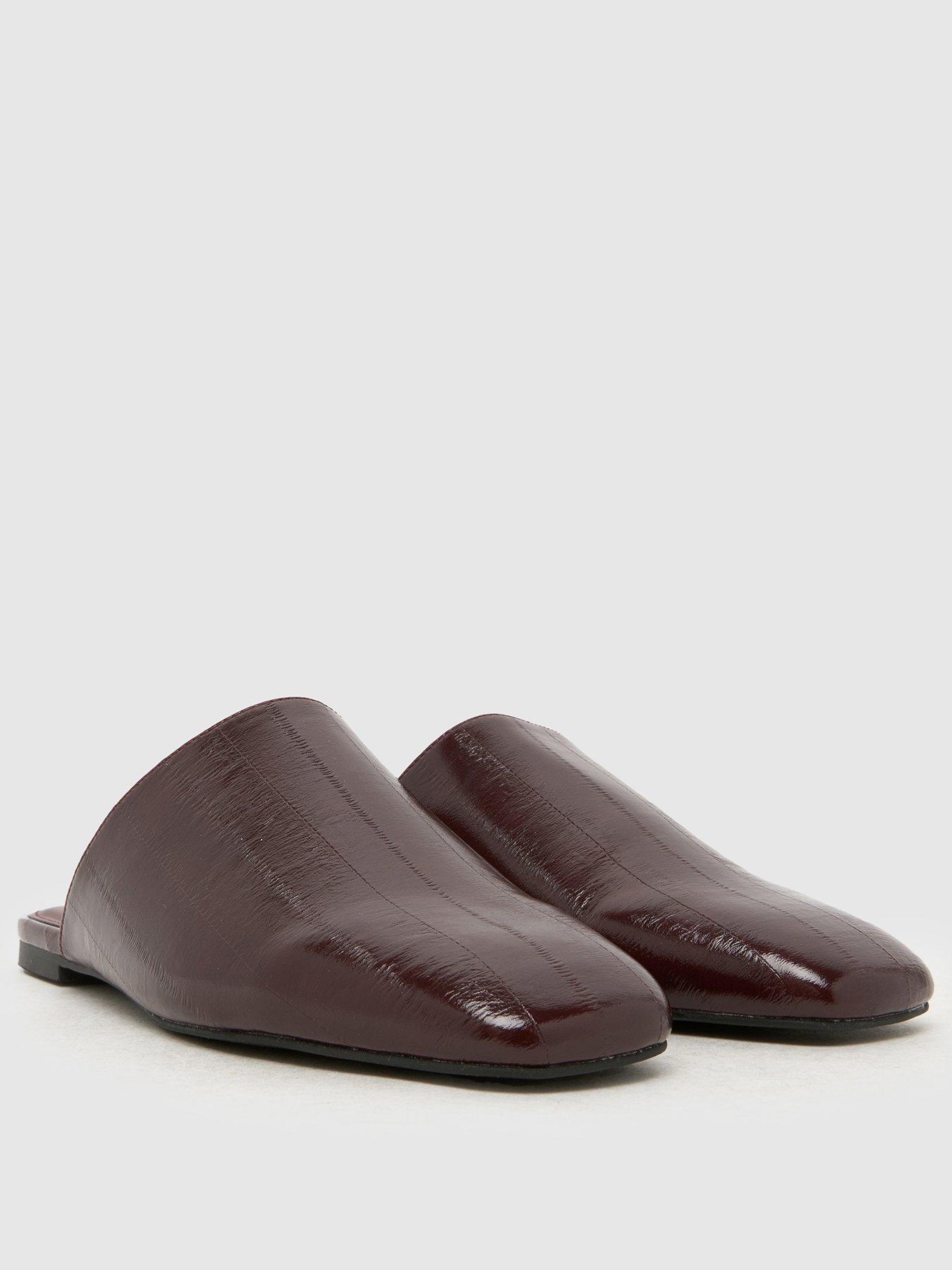  image of schuh-latina-backless-flat-burgundy