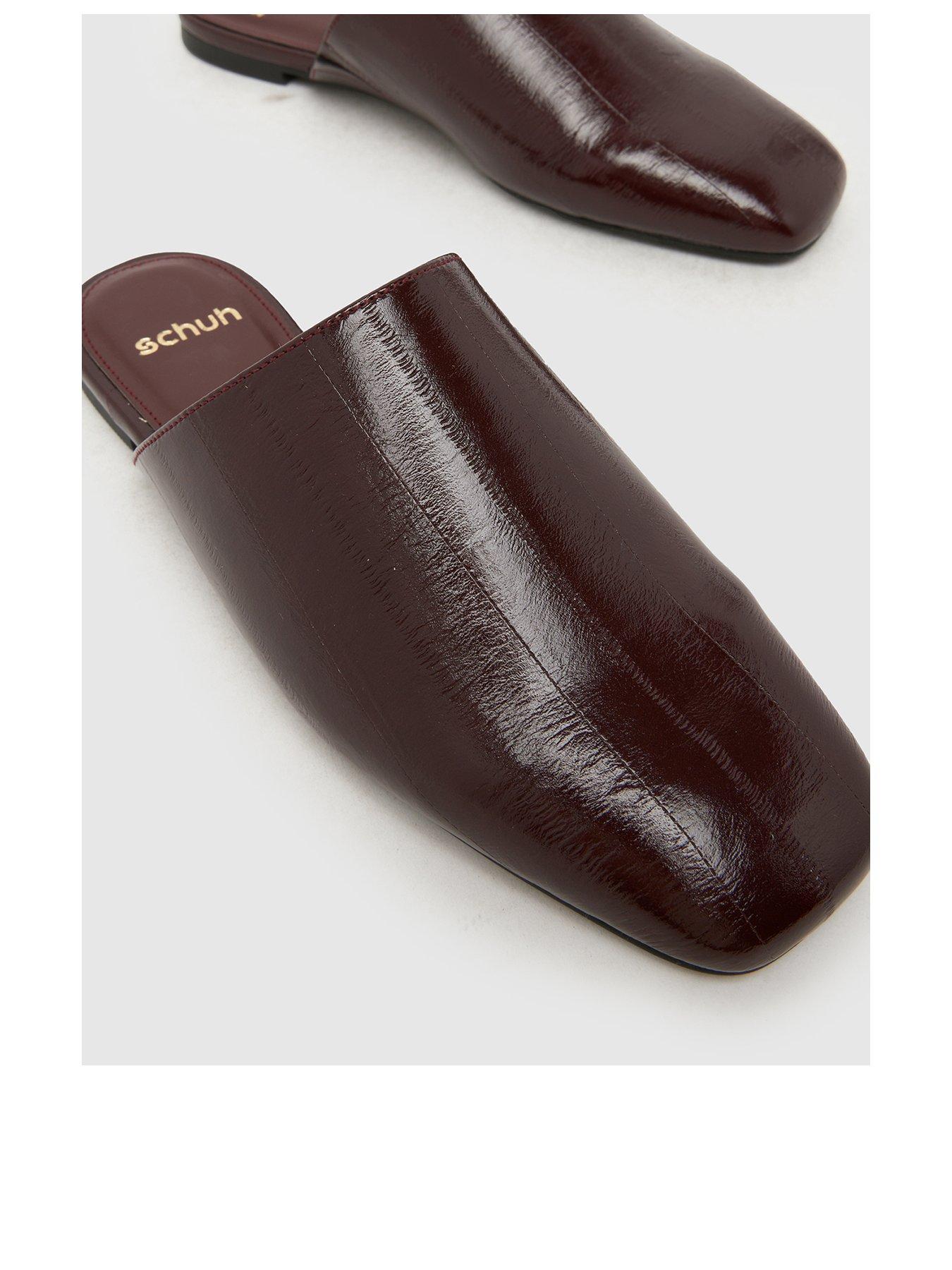  image of schuh-latina-backless-flat-burgundy