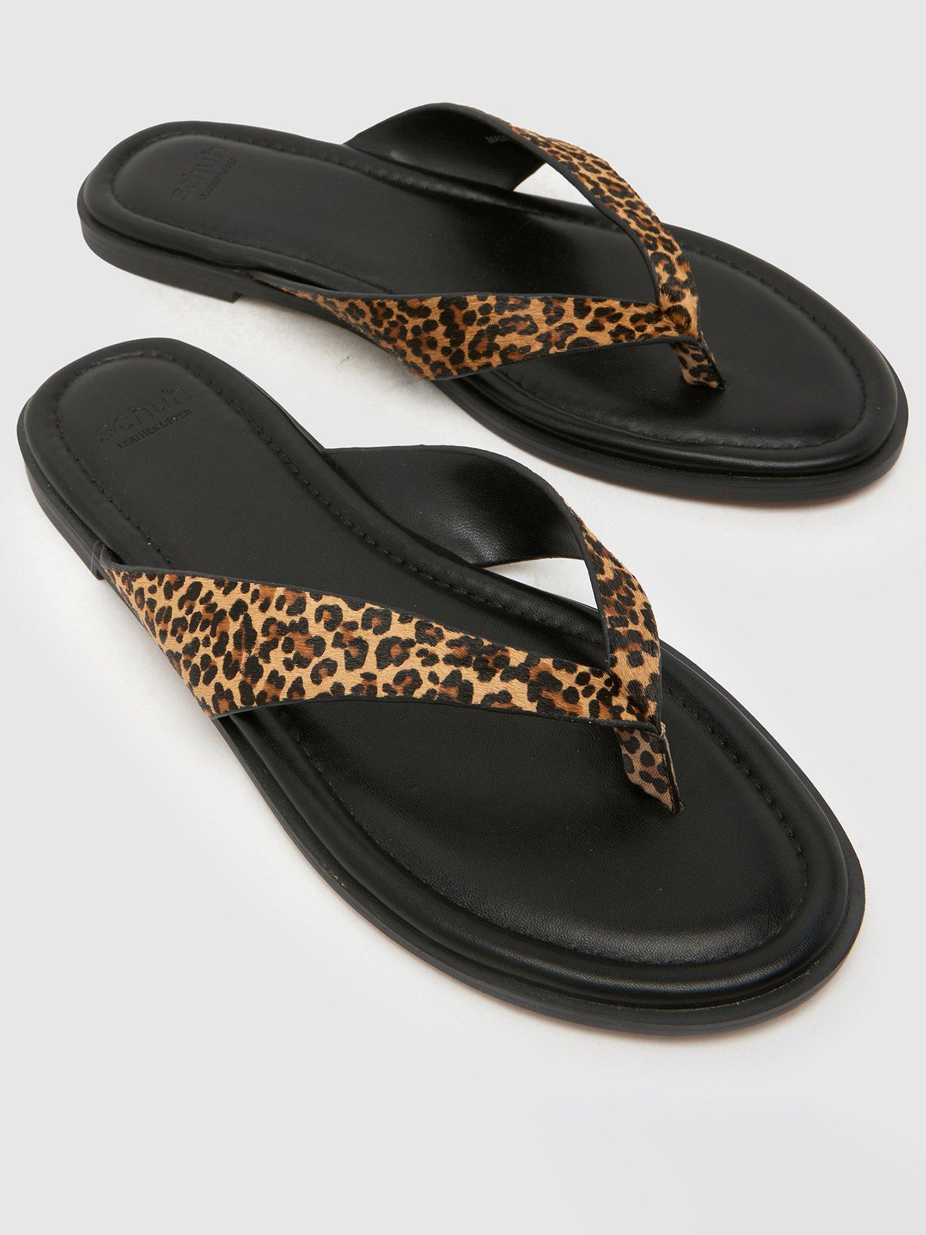 Image 3 of 4 of Schuh Thailand Leather Toe Post - Beige &amp; Brown