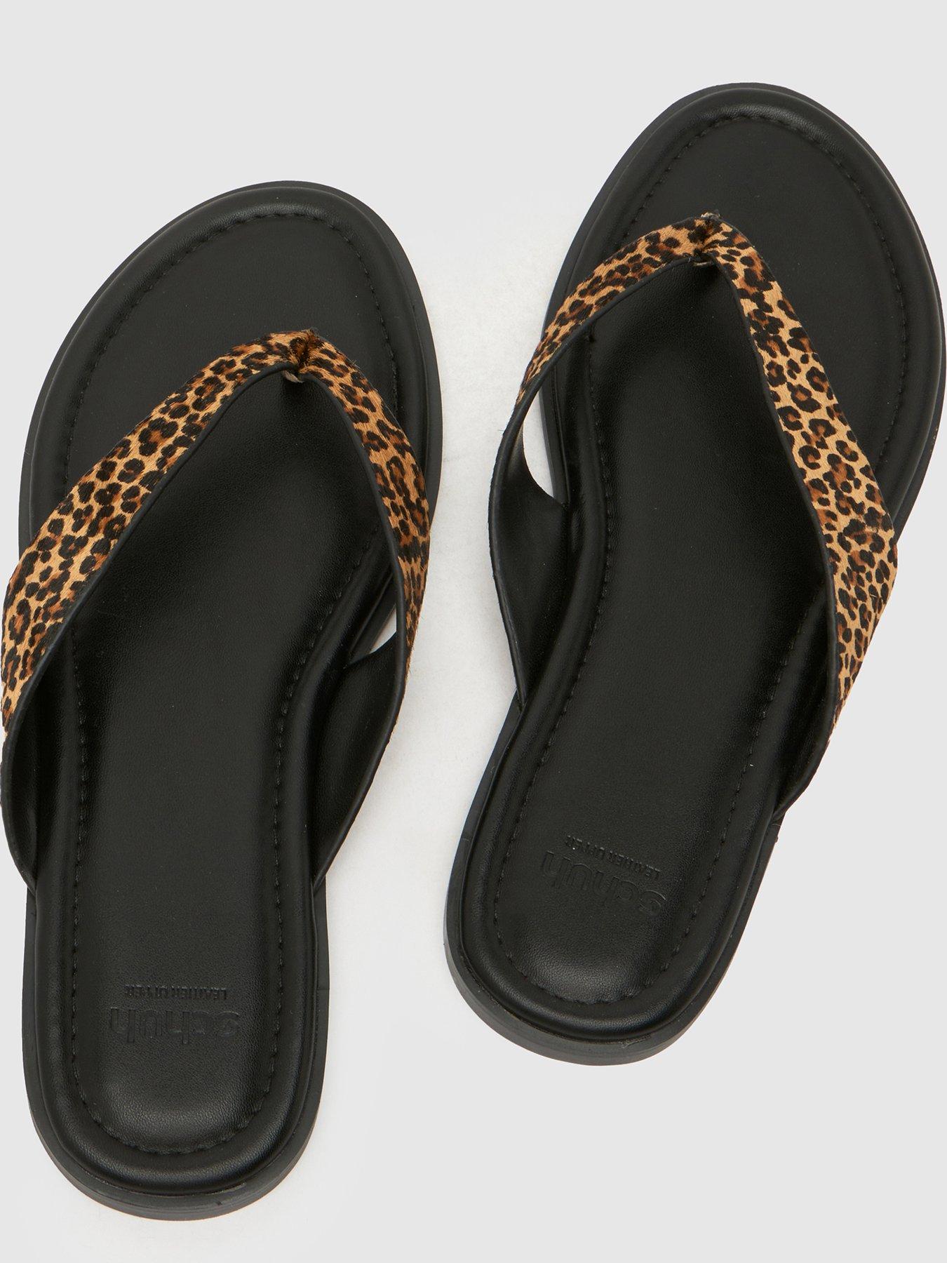Image 4 of 4 of Schuh Thailand Leather Toe Post - Beige &amp; Brown