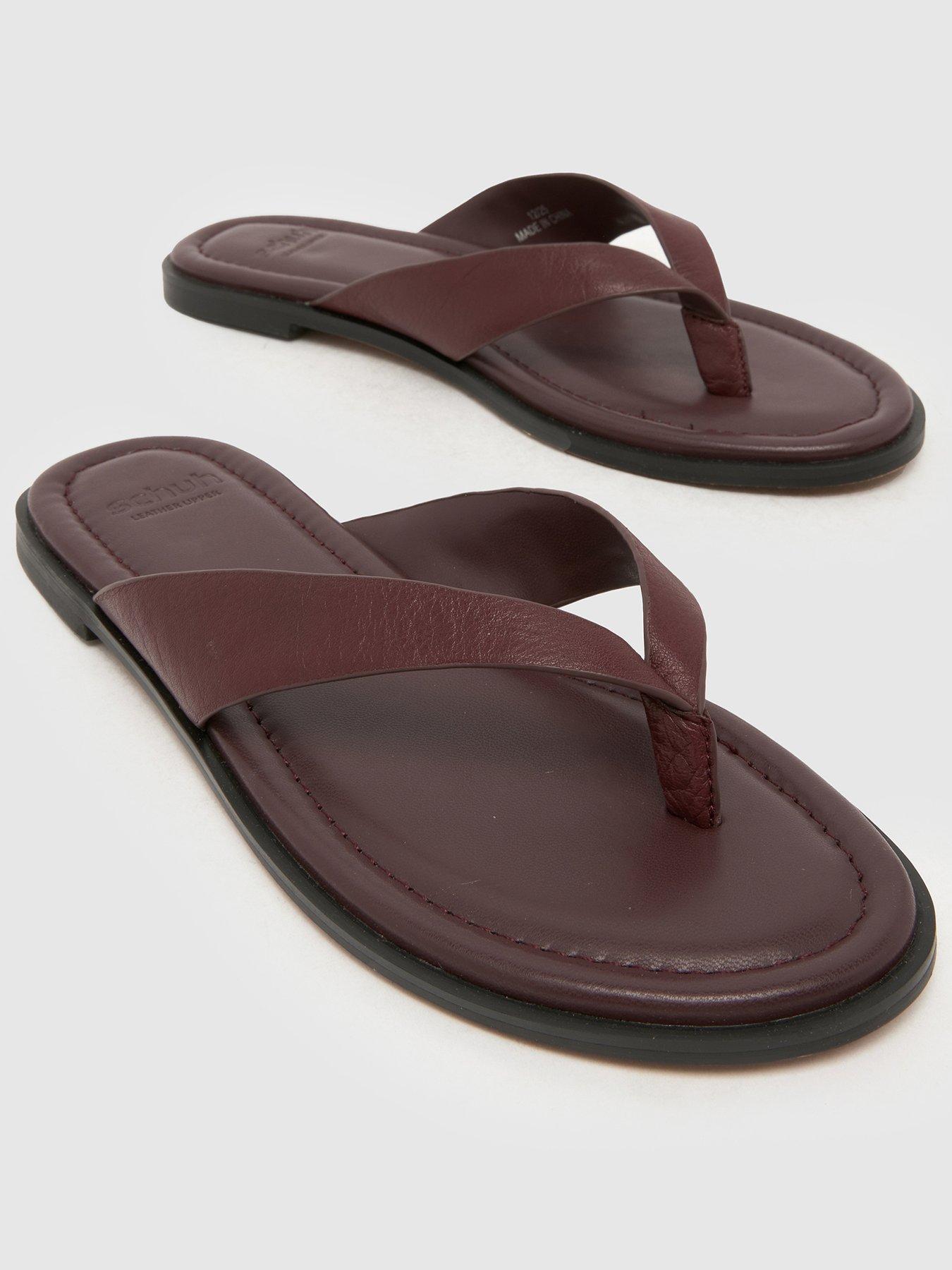 Image 1 of 4 of Schuh Thailand Leather Toe Post - Burgundy