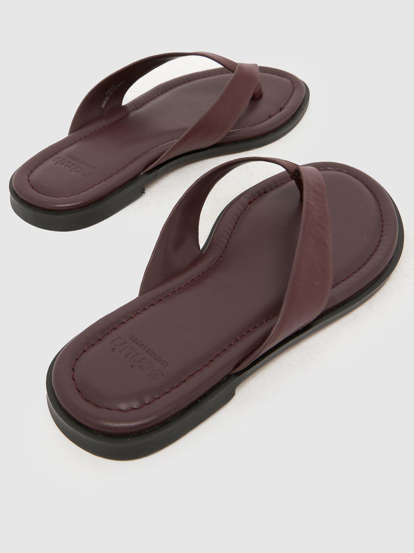 Image 3 of 4 of Schuh Thailand Leather Toe Post - Burgundy