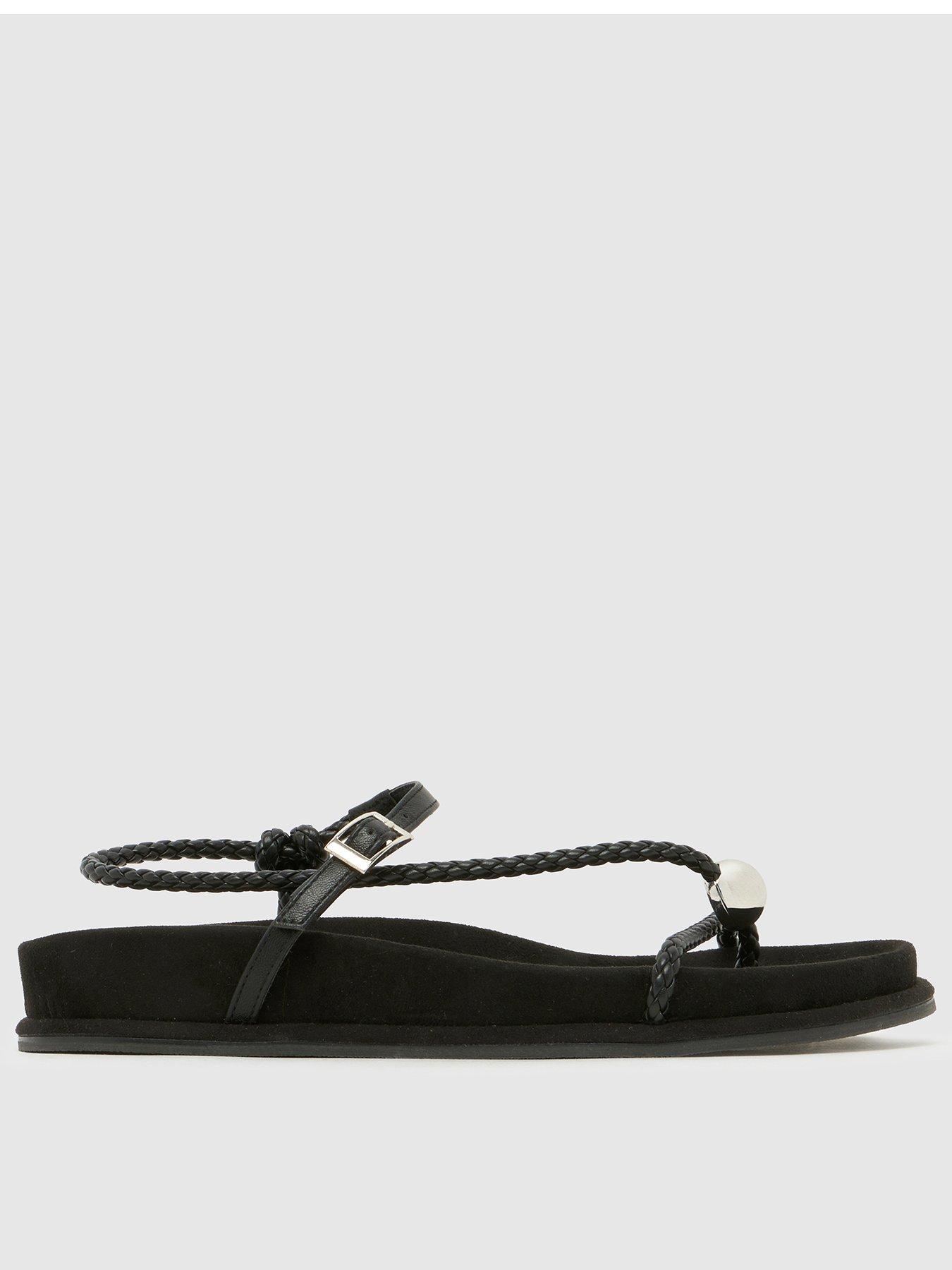 Image 1 of 4 of Schuh Tuesday Hardware Footbed Sandal - Black