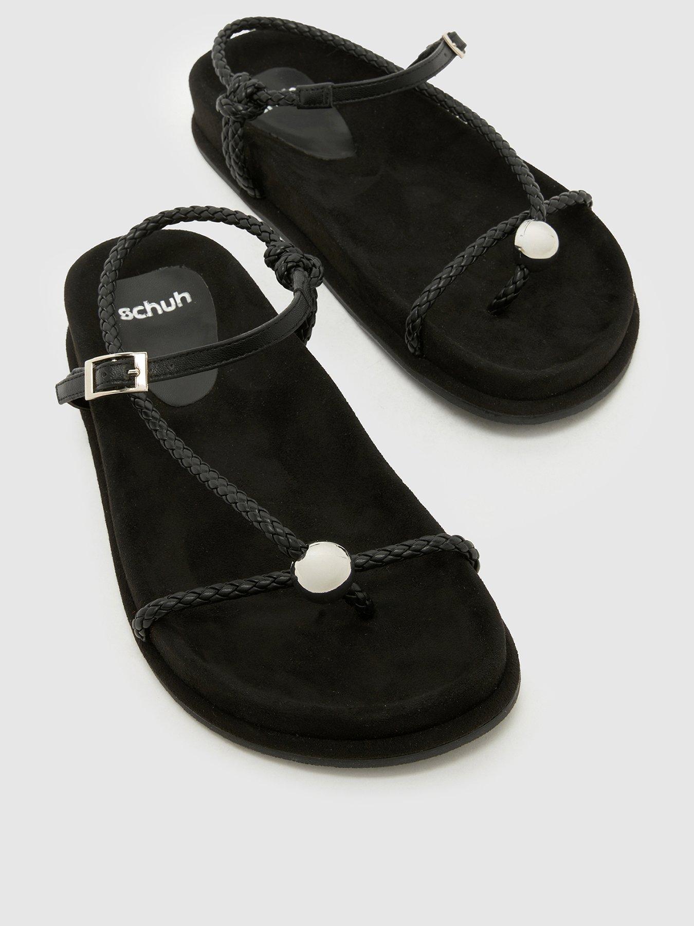 Image 2 of 4 of Schuh Tuesday Hardware Footbed Sandal - Black