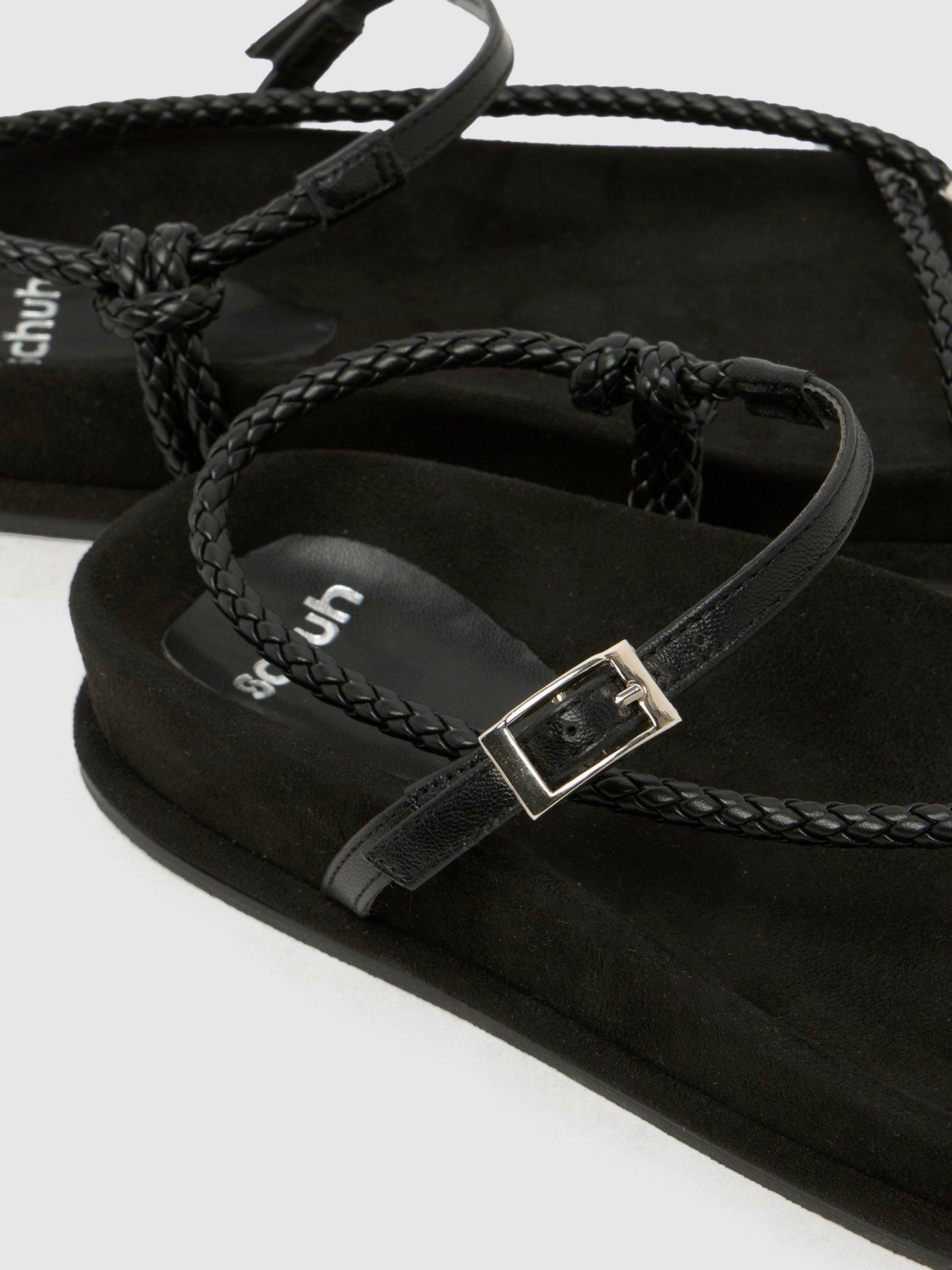 Image 4 of 4 of Schuh Tuesday Hardware Footbed Sandal - Black