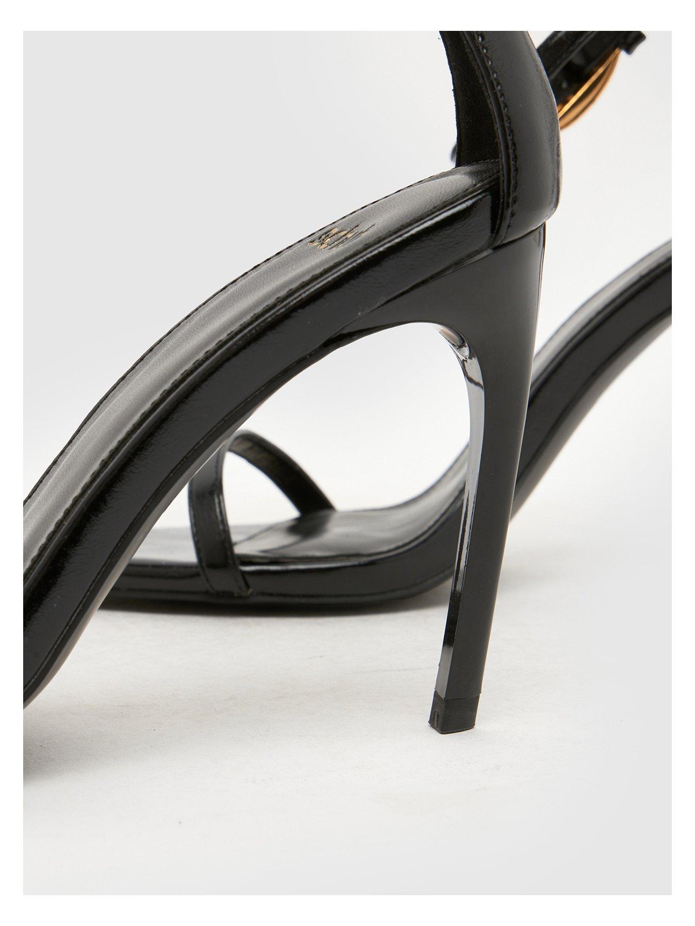  image of schuh-stylish-point-heeled-sandal-black