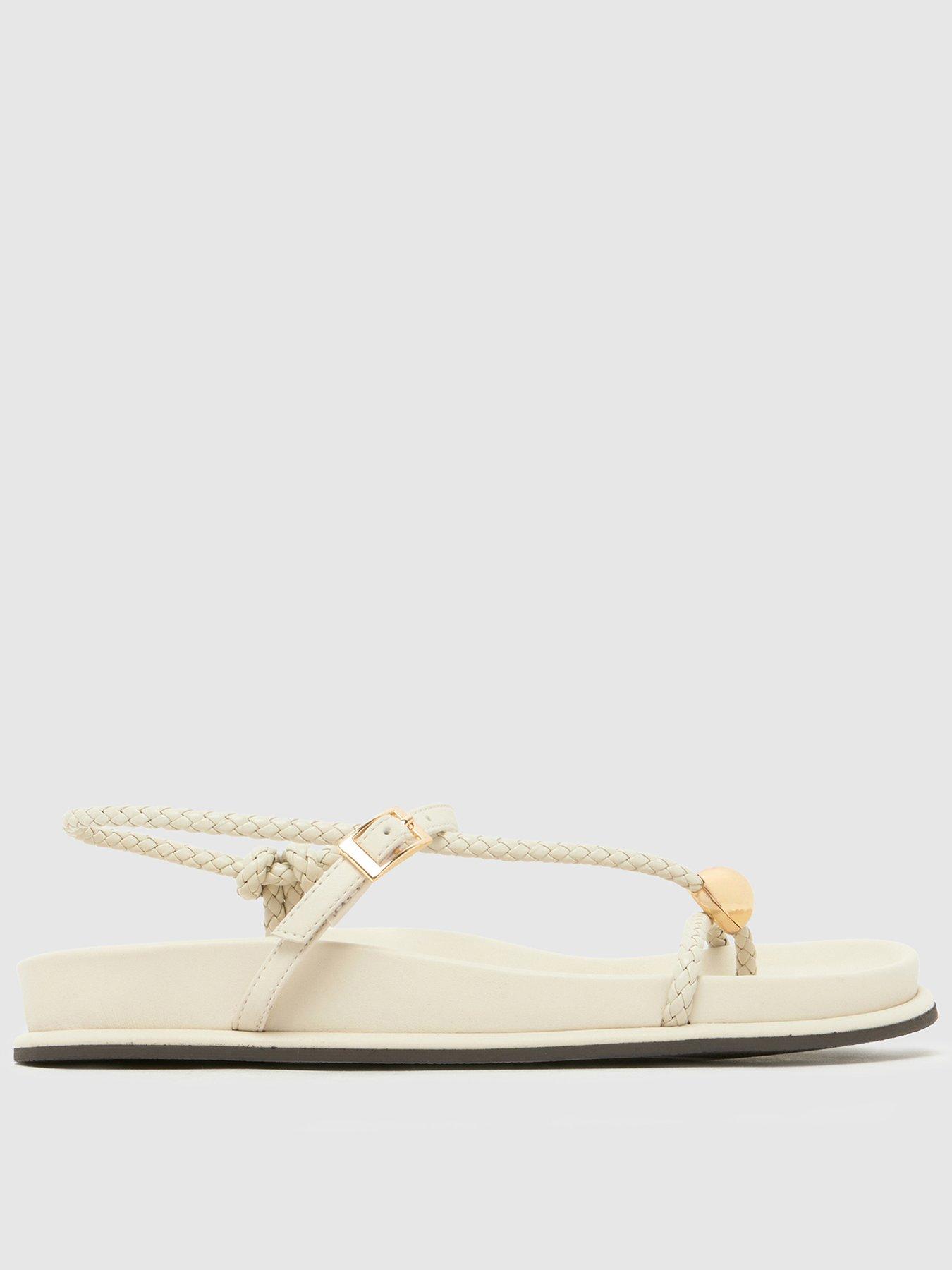  image of schuh-tuesday-hardware-footbed-sandal-white