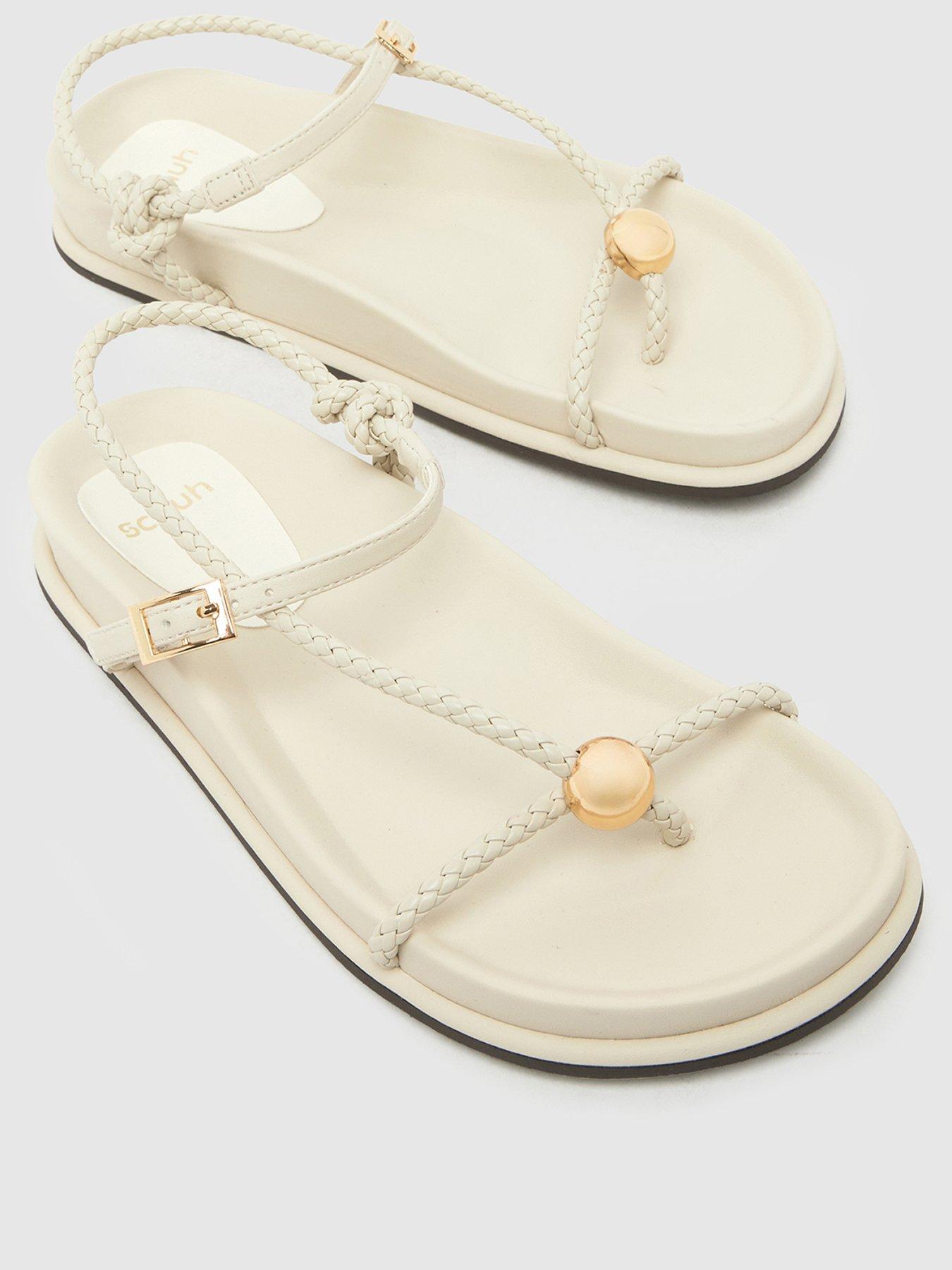  image of schuh-tuesday-hardware-footbed-sandal-white