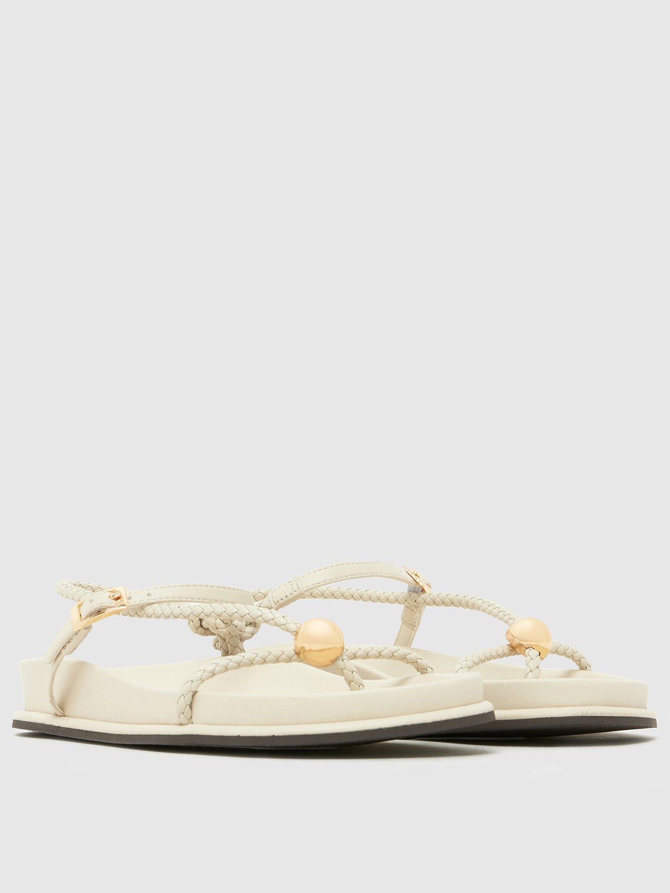  image of schuh-tuesday-hardware-footbed-sandal-white
