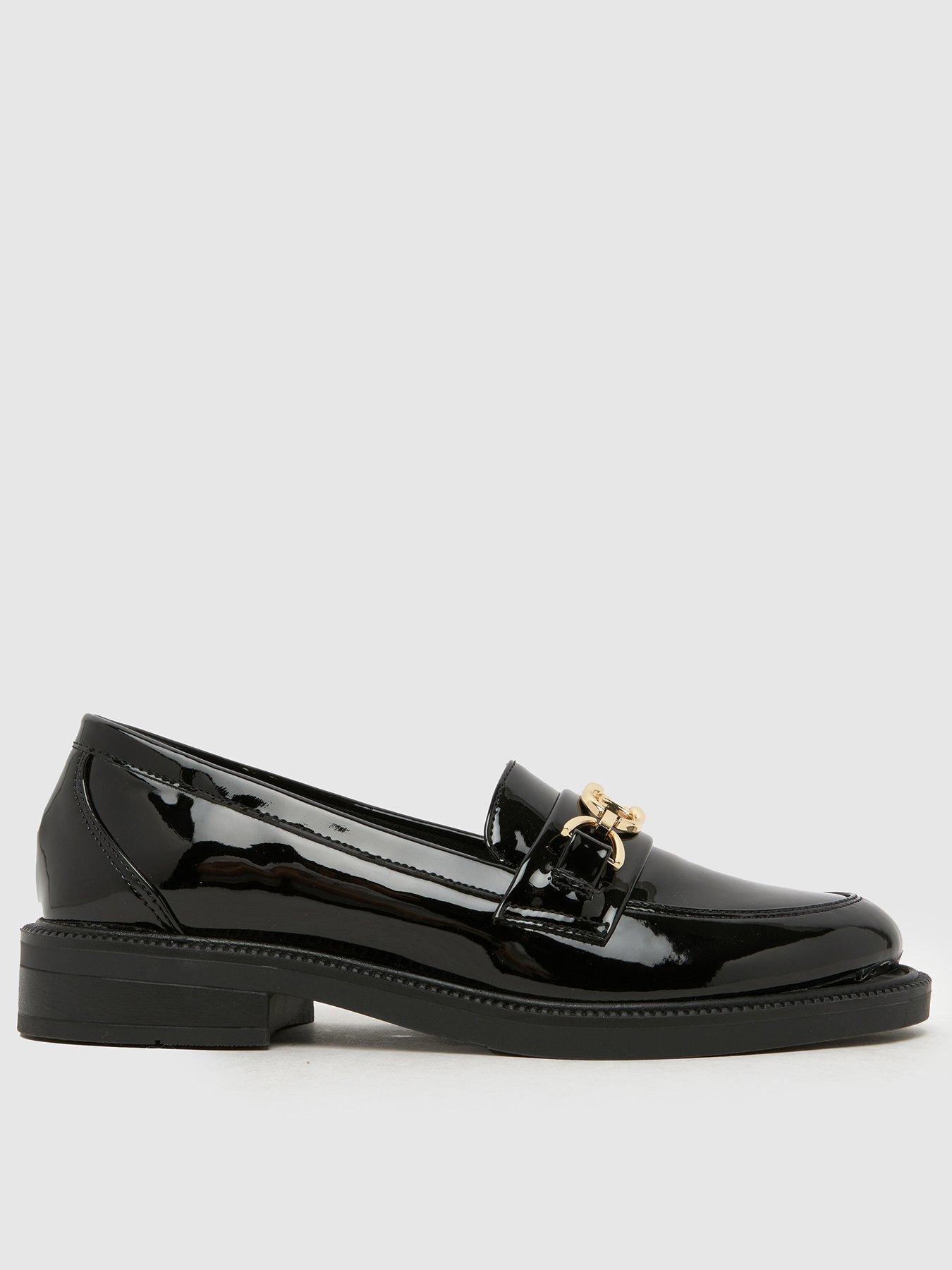 front image of schuh-luxe-hardware-loafer-black