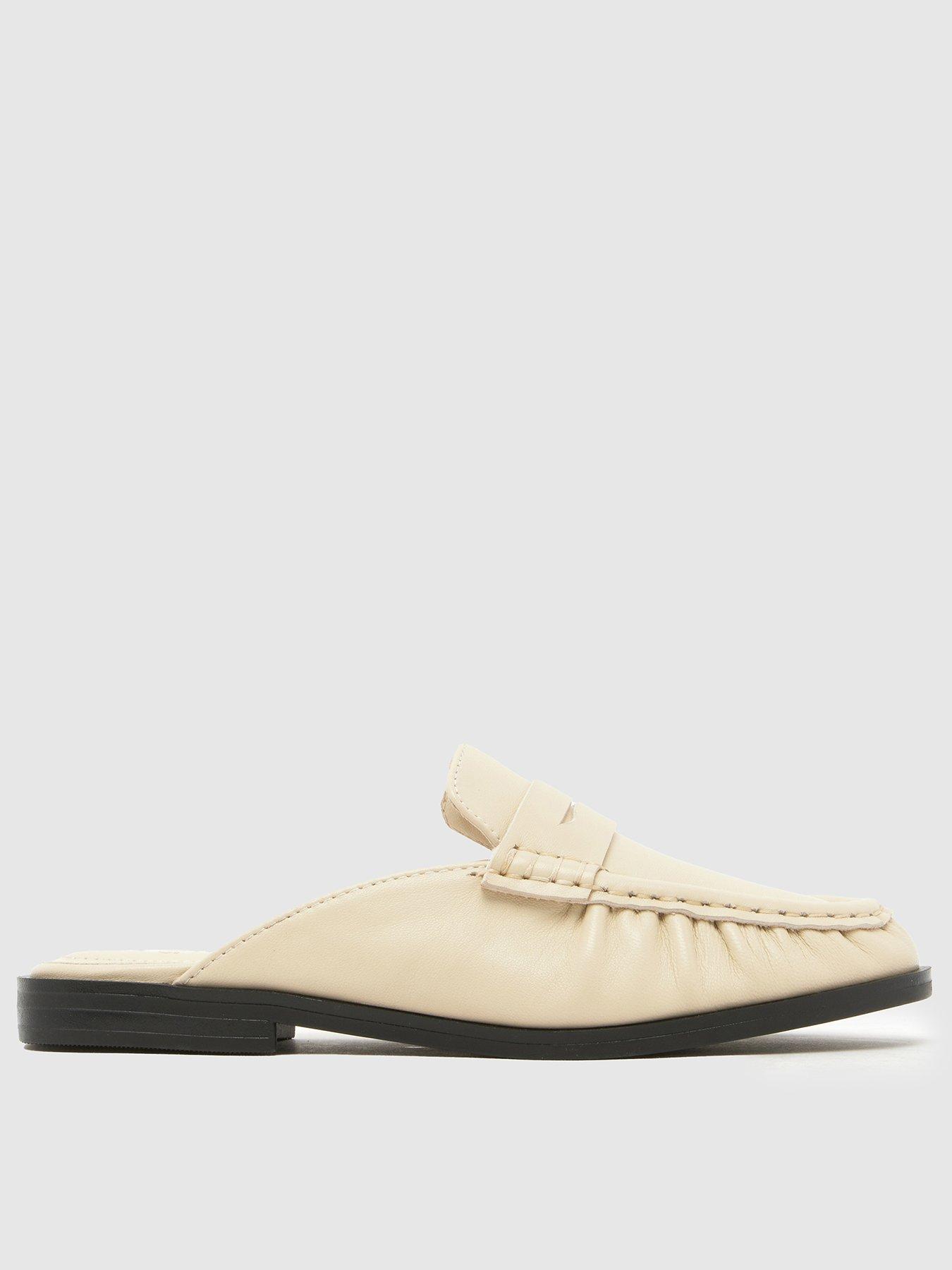 Schuh Leeds Leather Backless Loafer - Off White