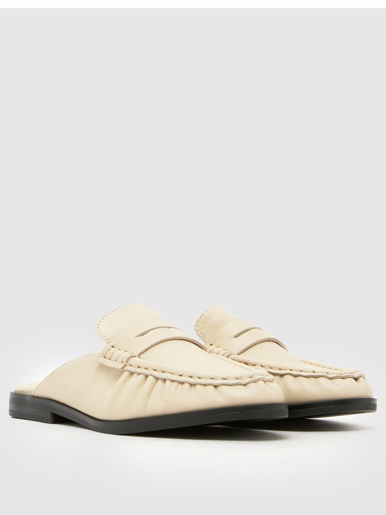  image of schuh-leeds-leather-backless-loafer-off-white