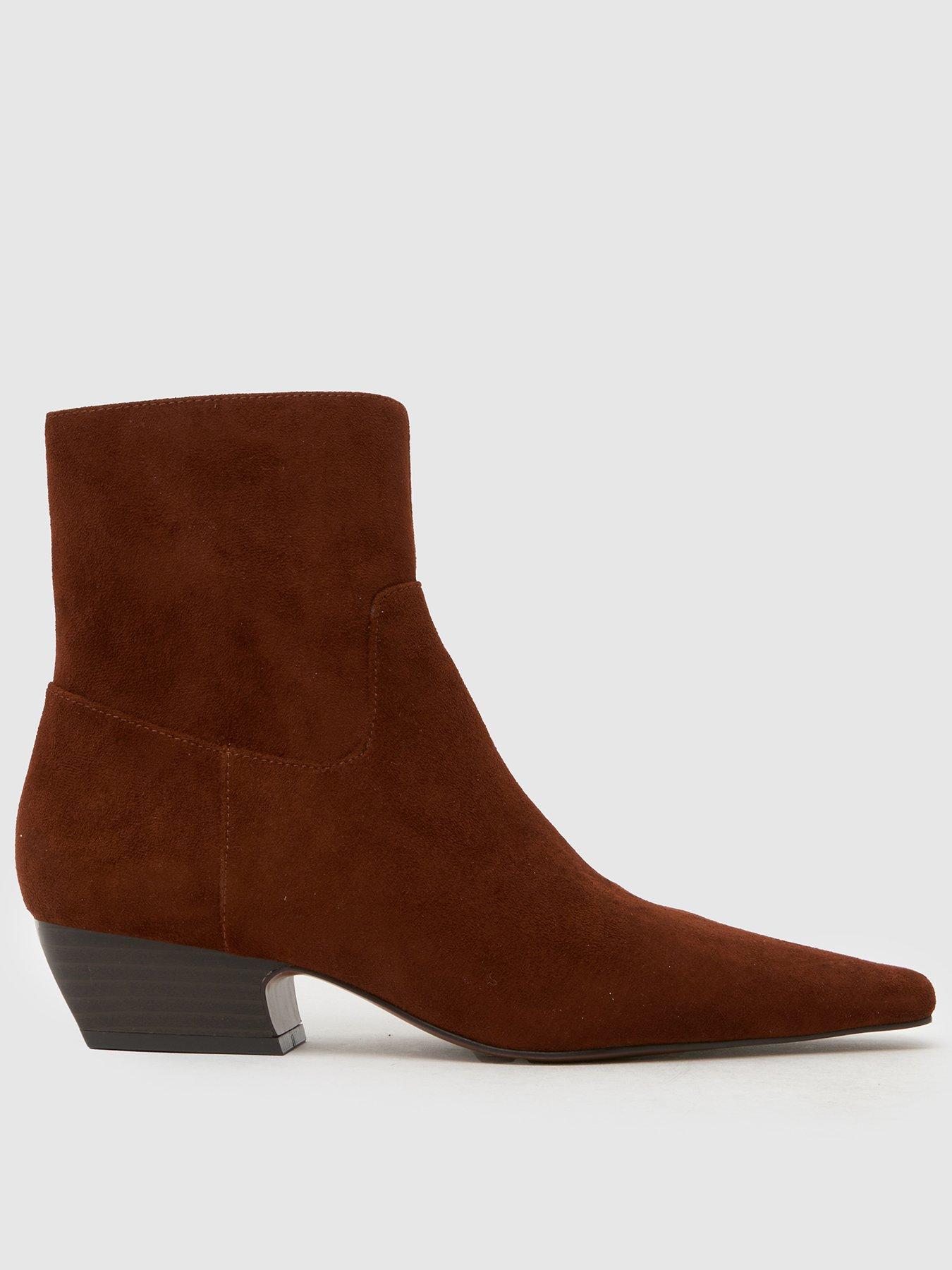 front image of schuh-clarisse-western-heel-boot-tan