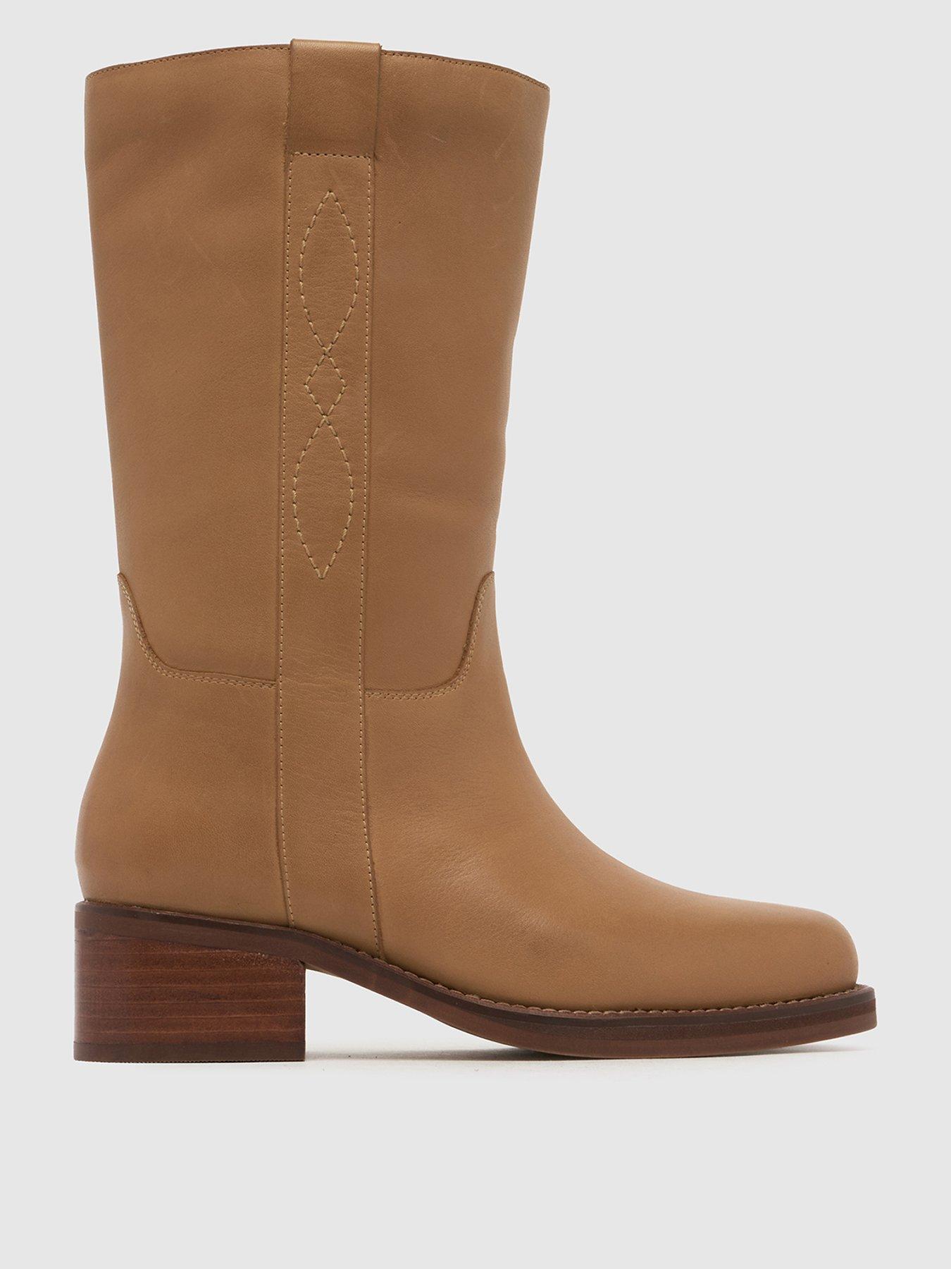 Image 1 of 4 of Schuh Delany Leather Pull On Calf Boot - Tan