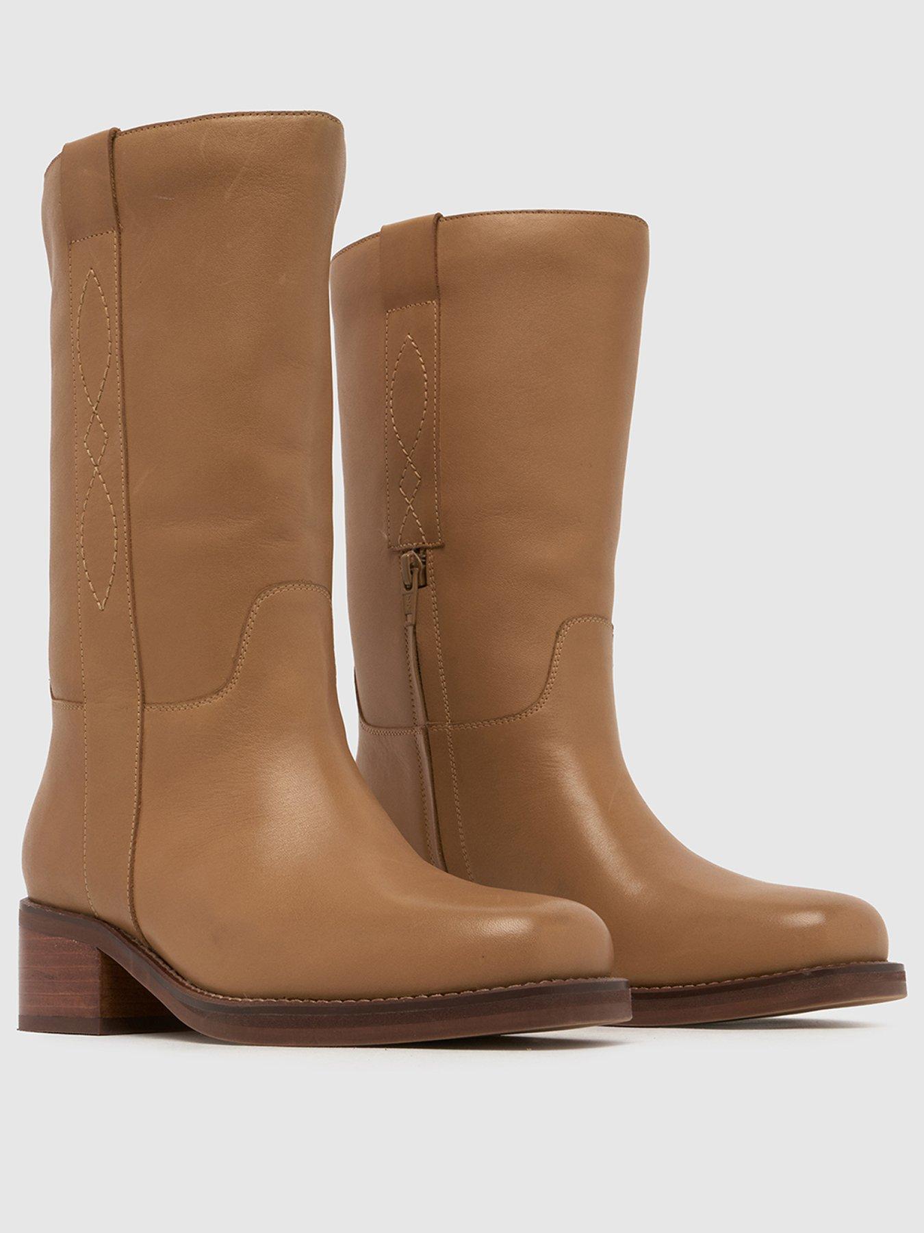 Image 2 of 4 of Schuh Delany Leather Pull On Calf Boot - Tan